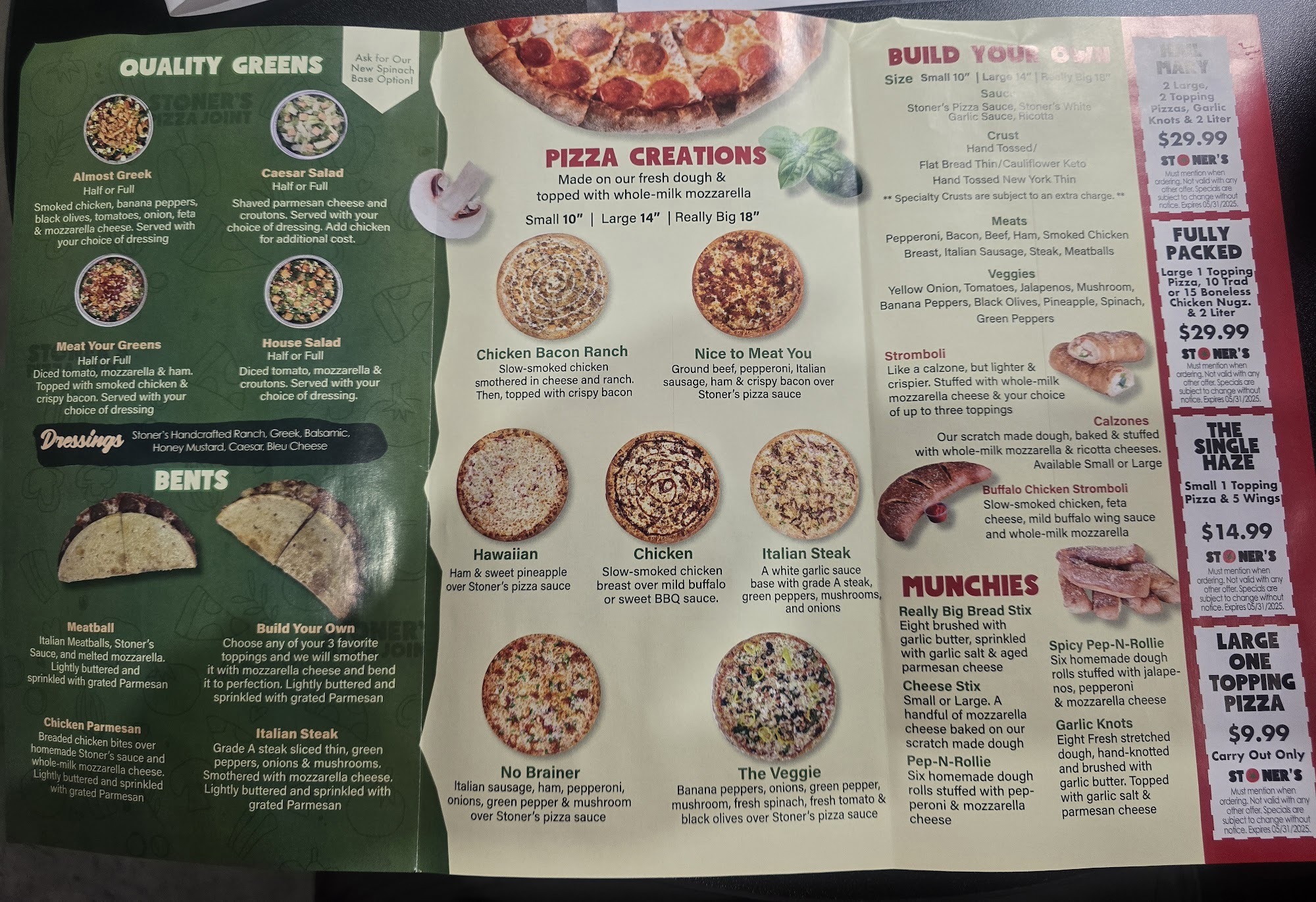 Stoners Pizza Joint Menu