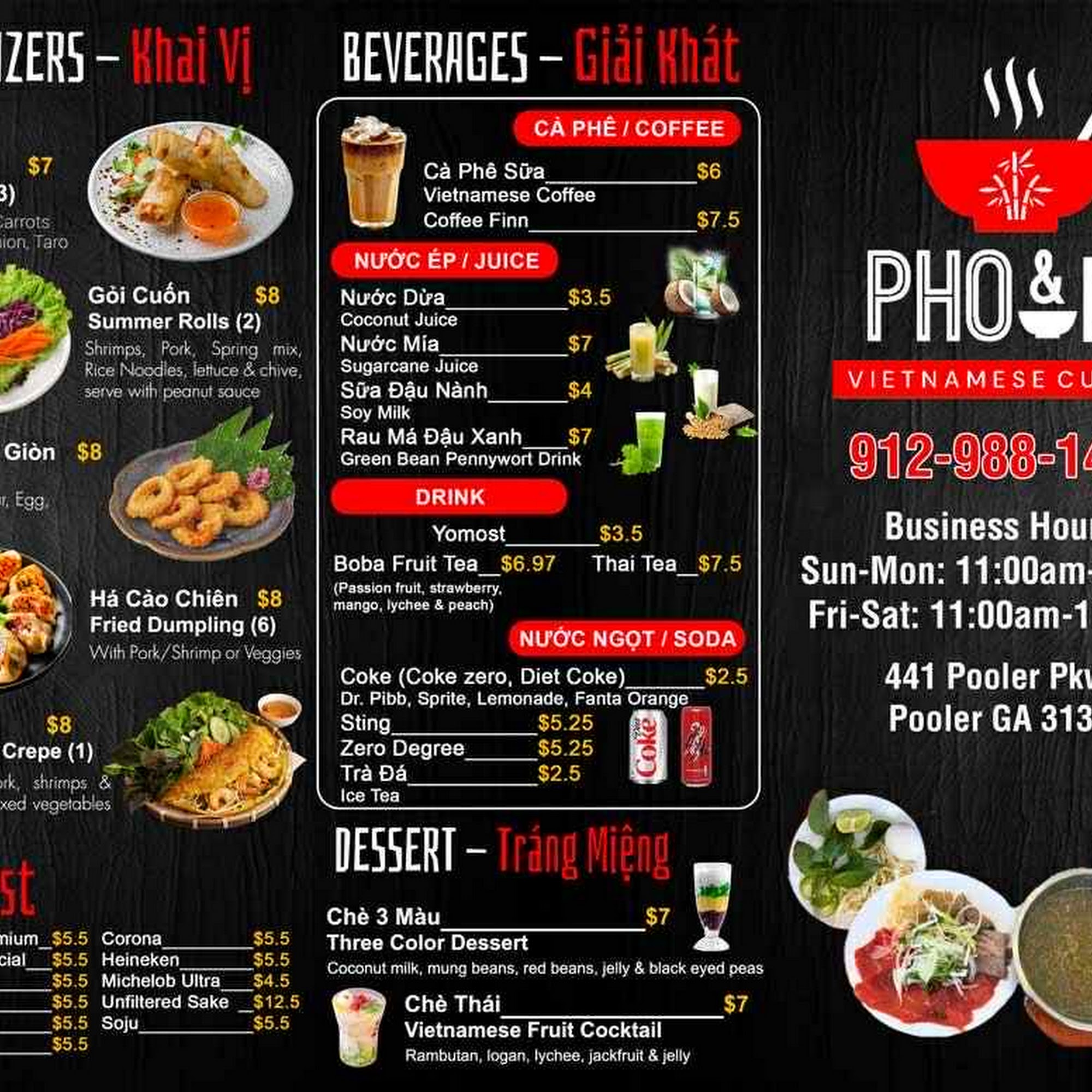 Pho & Mi Vietnamese Cuisine Menu