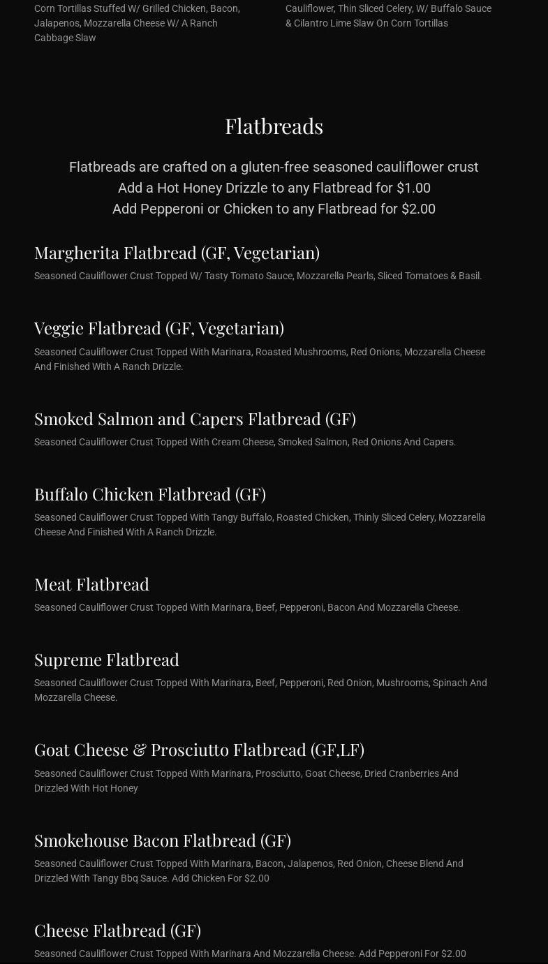 411 Broad Menu