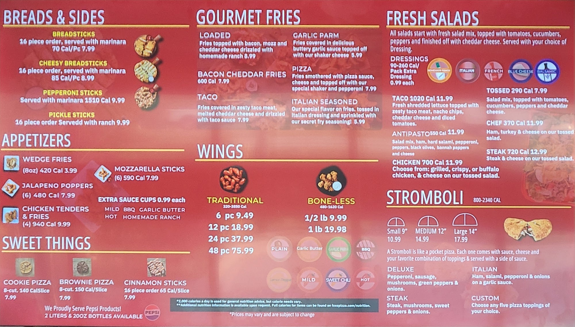 Fox's Pizza Savannah Menu