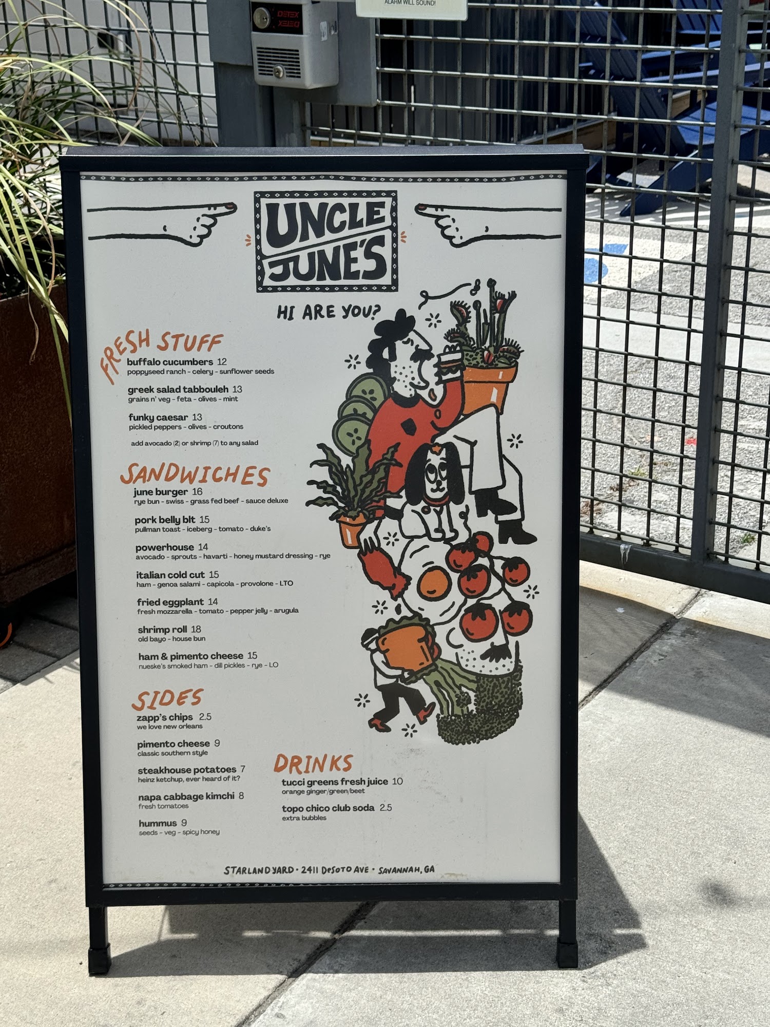 Uncle June's Menu