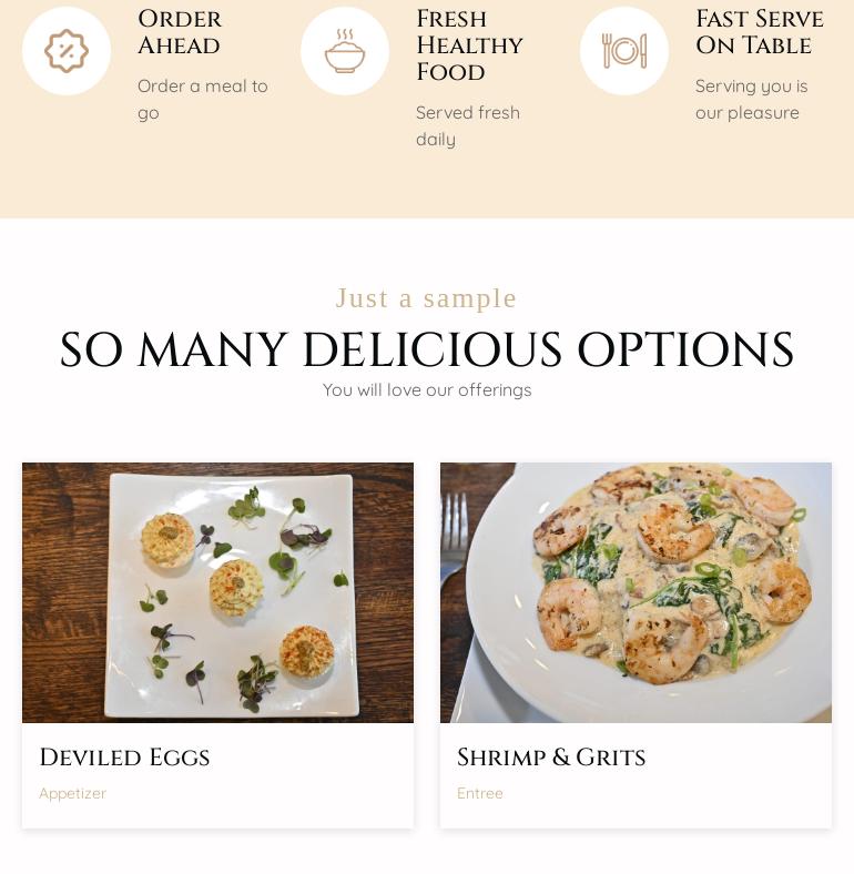 815 Bistro Menu