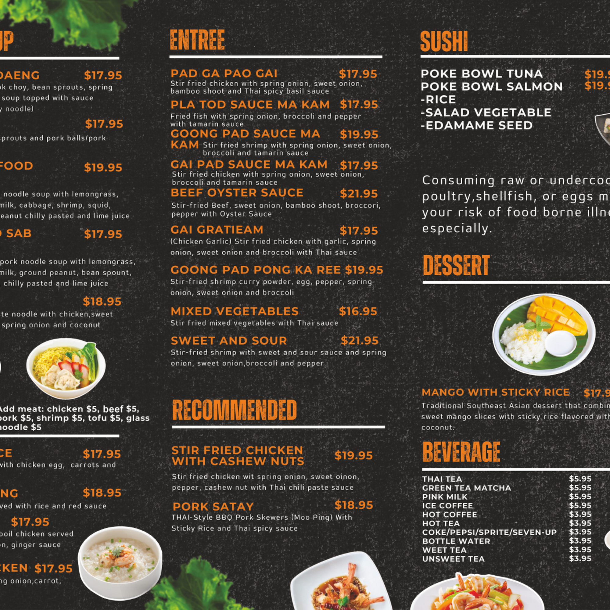 Aroy Thai Cuisine Menu