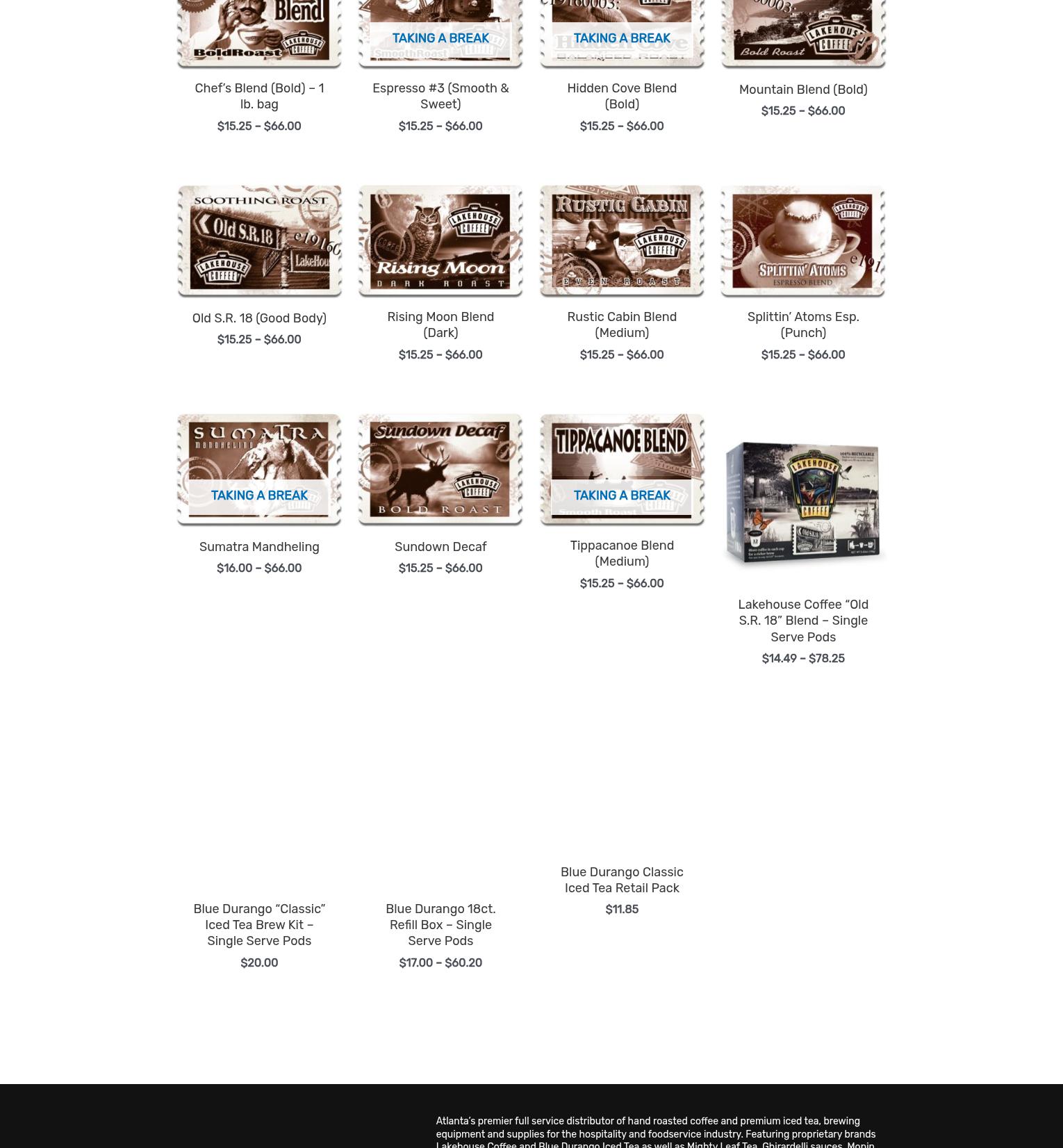 Lakehouse Coffee Menu