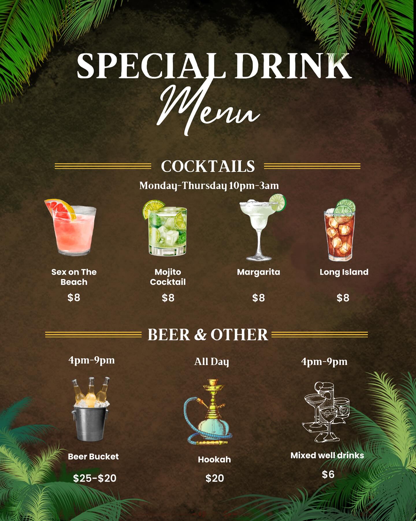 Concha del pato Menu