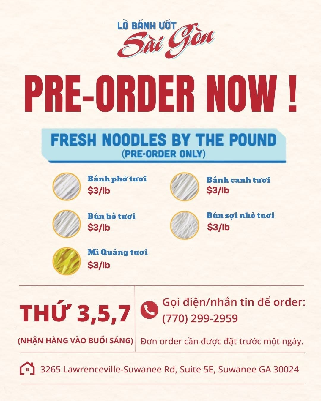 SaigonFreshNoodles Menu