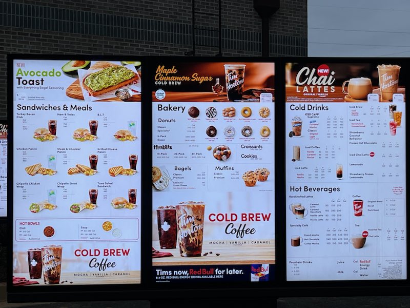 Tim Hortons Menu
