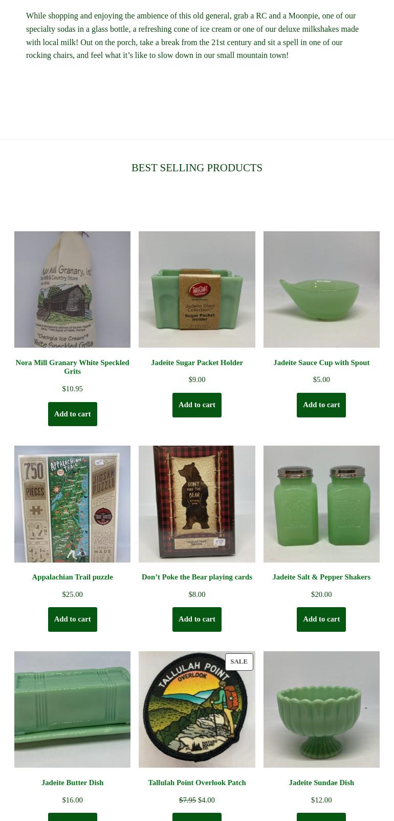 The General Store Menu