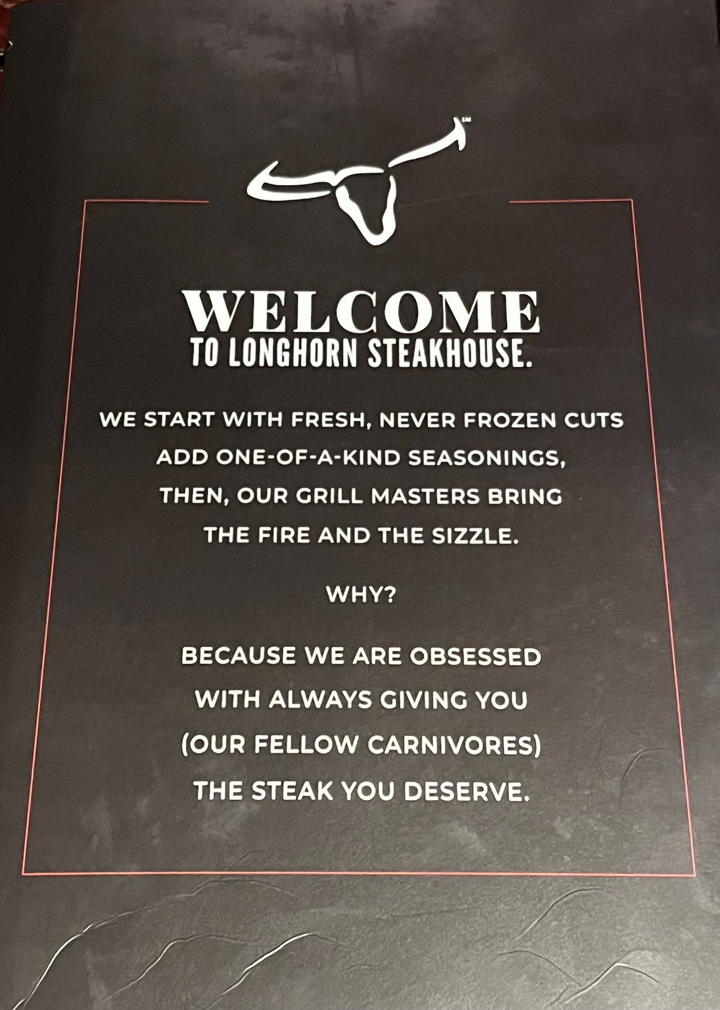 LongHorn Steakhouse Menu