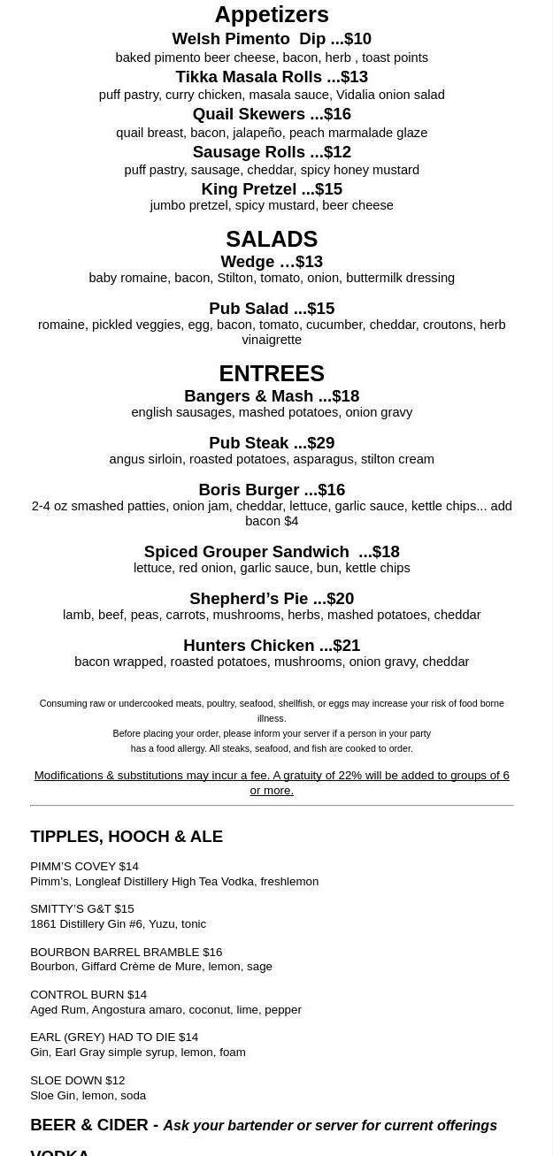 The Dog & Pony Menu
