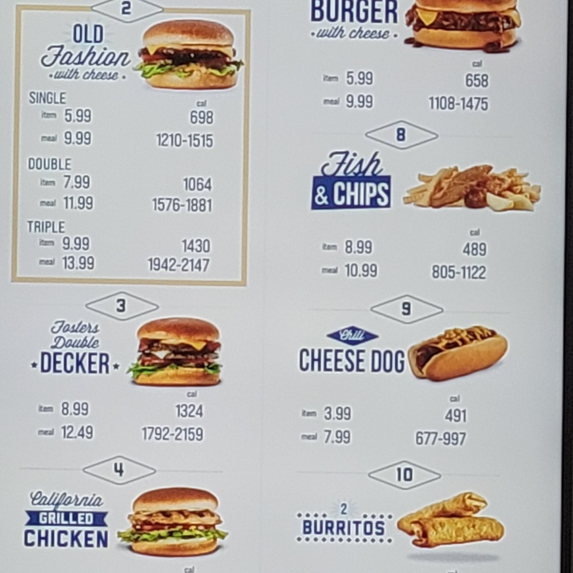 Fosters Freeze Menu