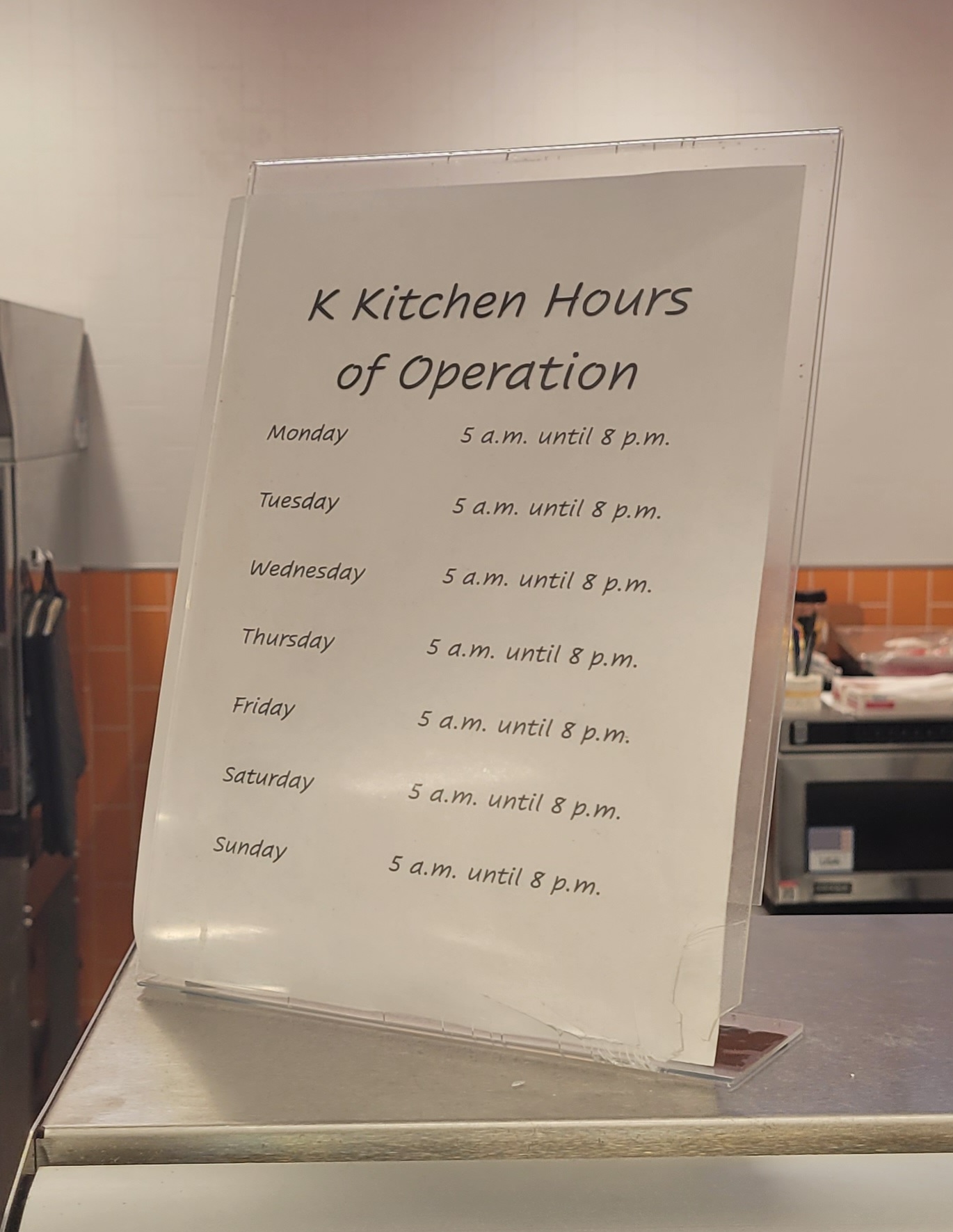 K Kitchen Menu
