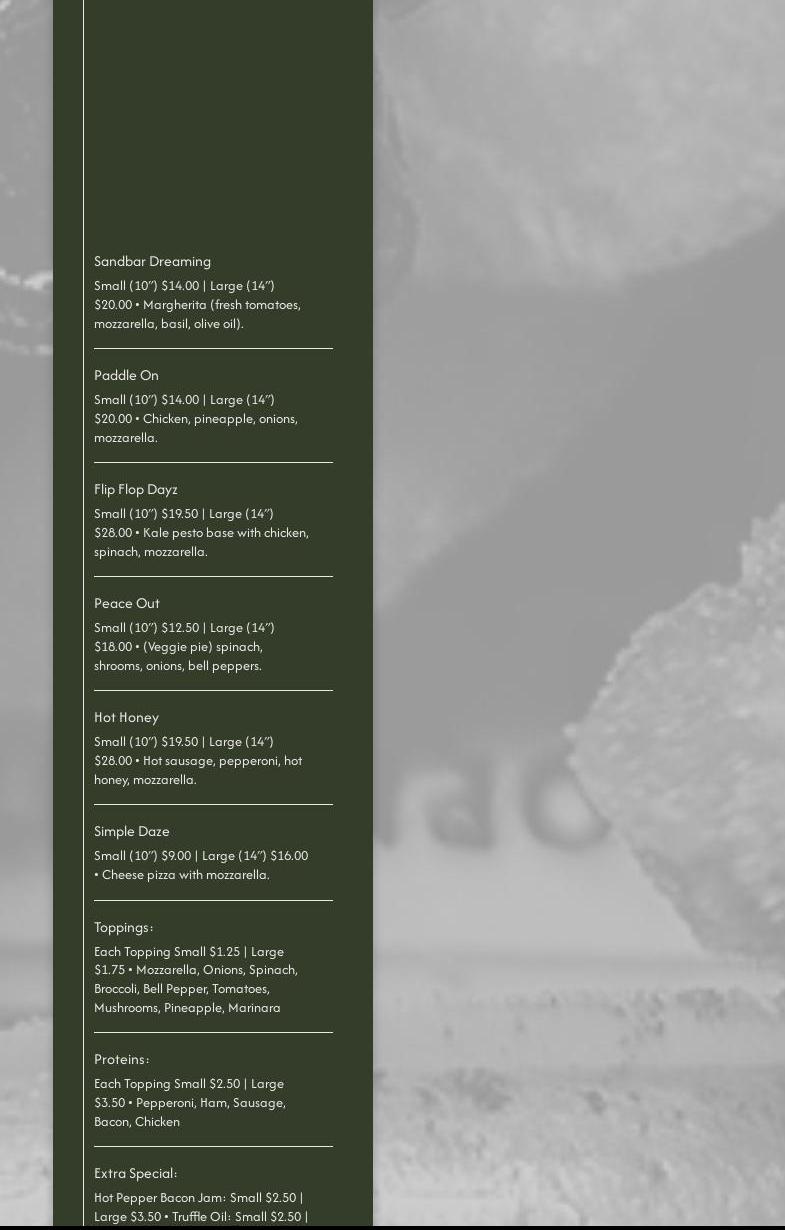 Ohoopee River Brewing Co Menu