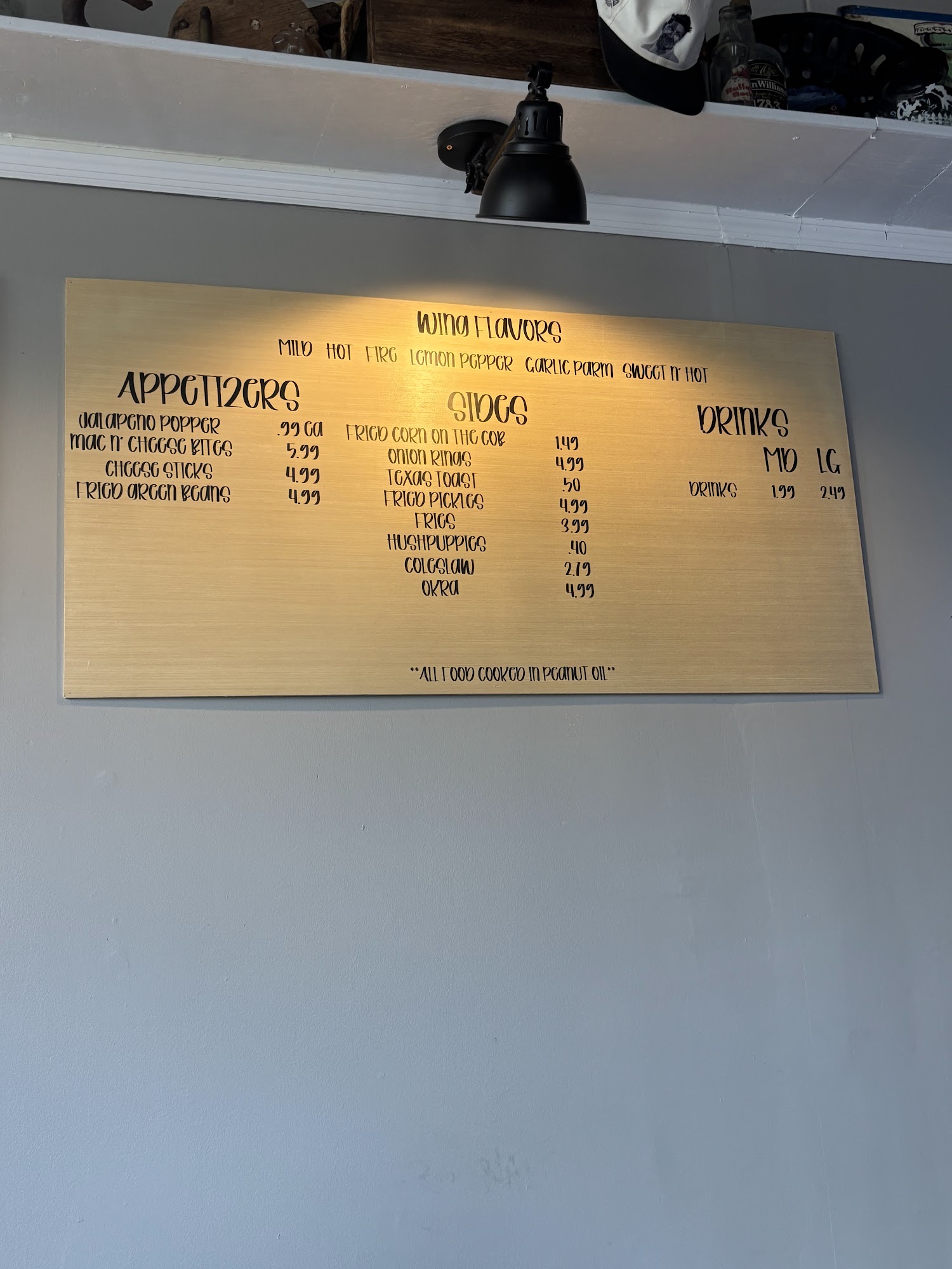 The Original Fishing Chicken Menu