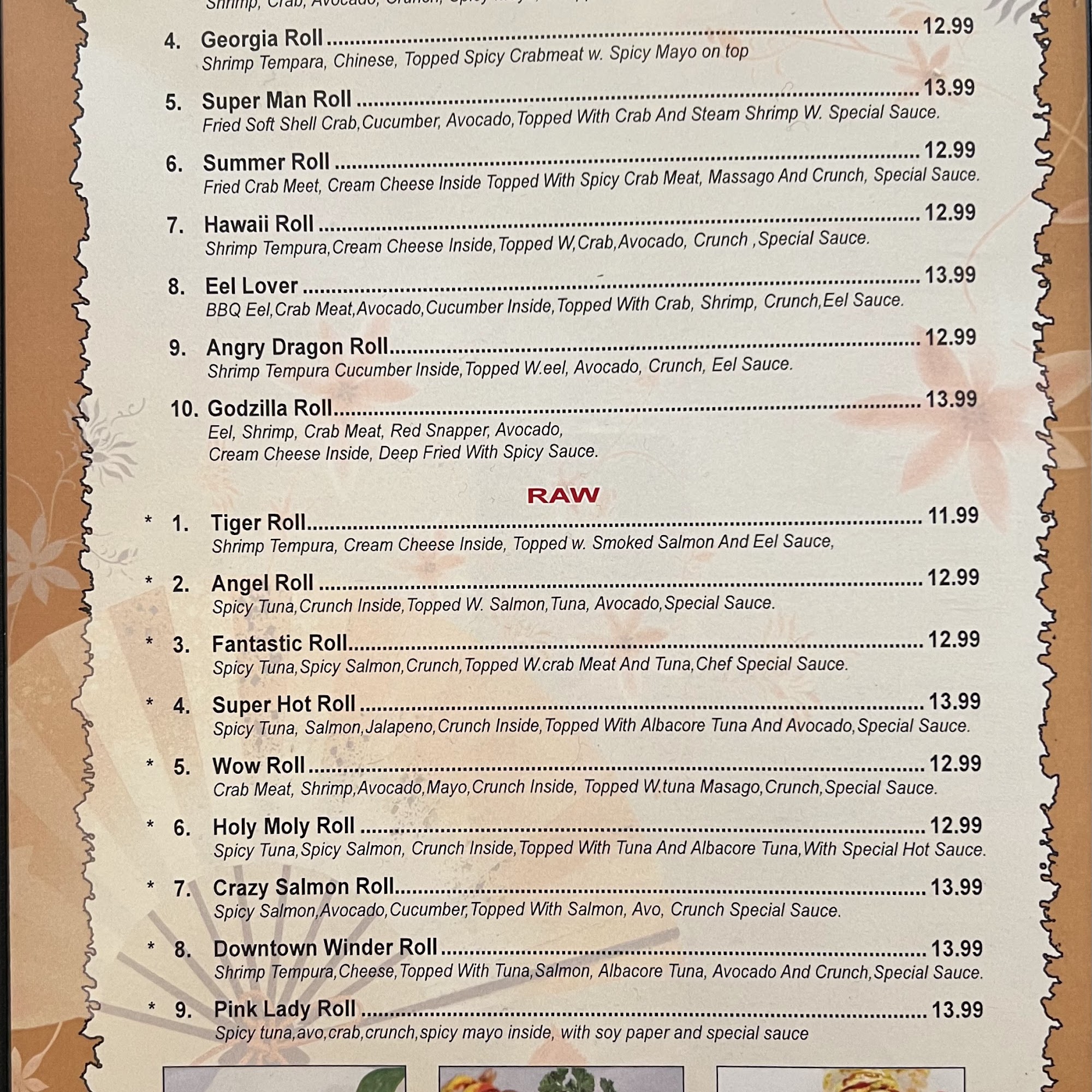 Toki Hibachi &Sushi Menu