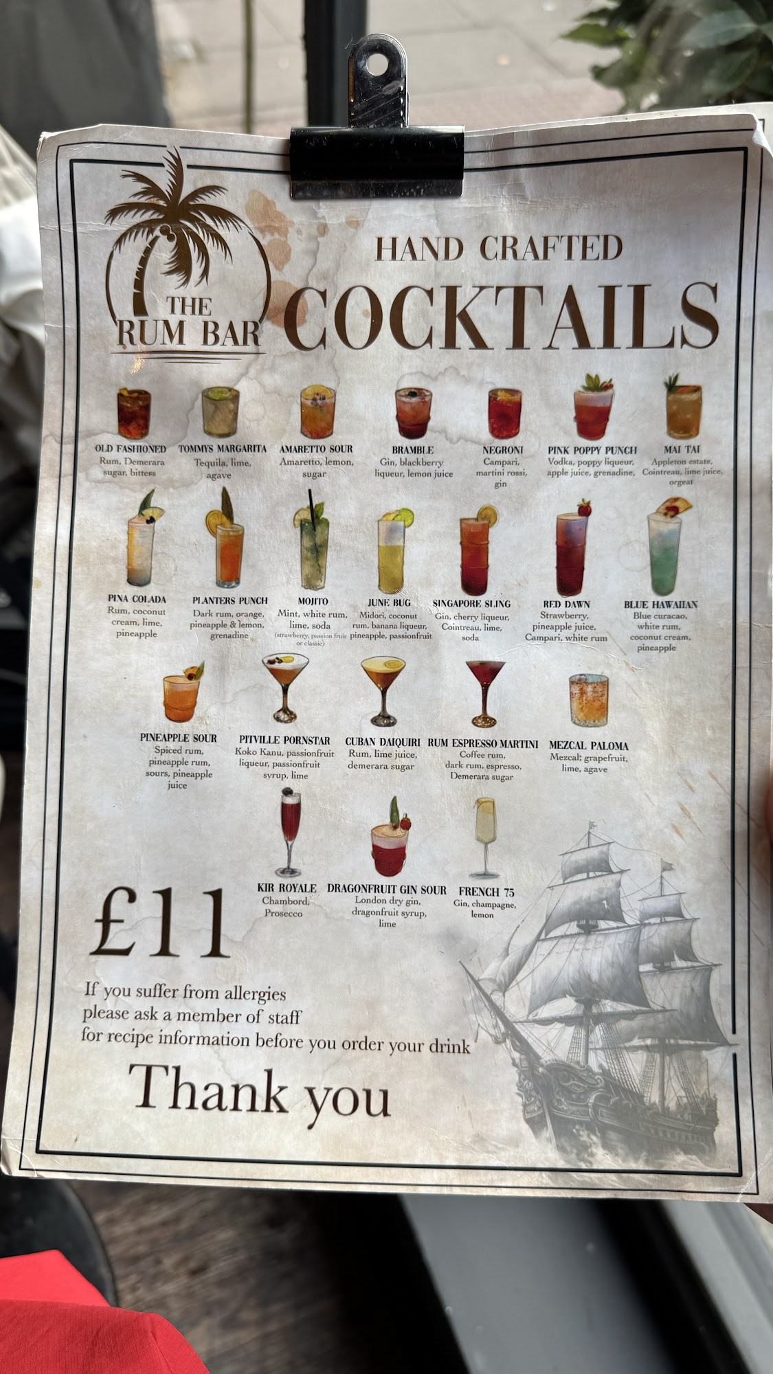 33 The Rum Bar Menu