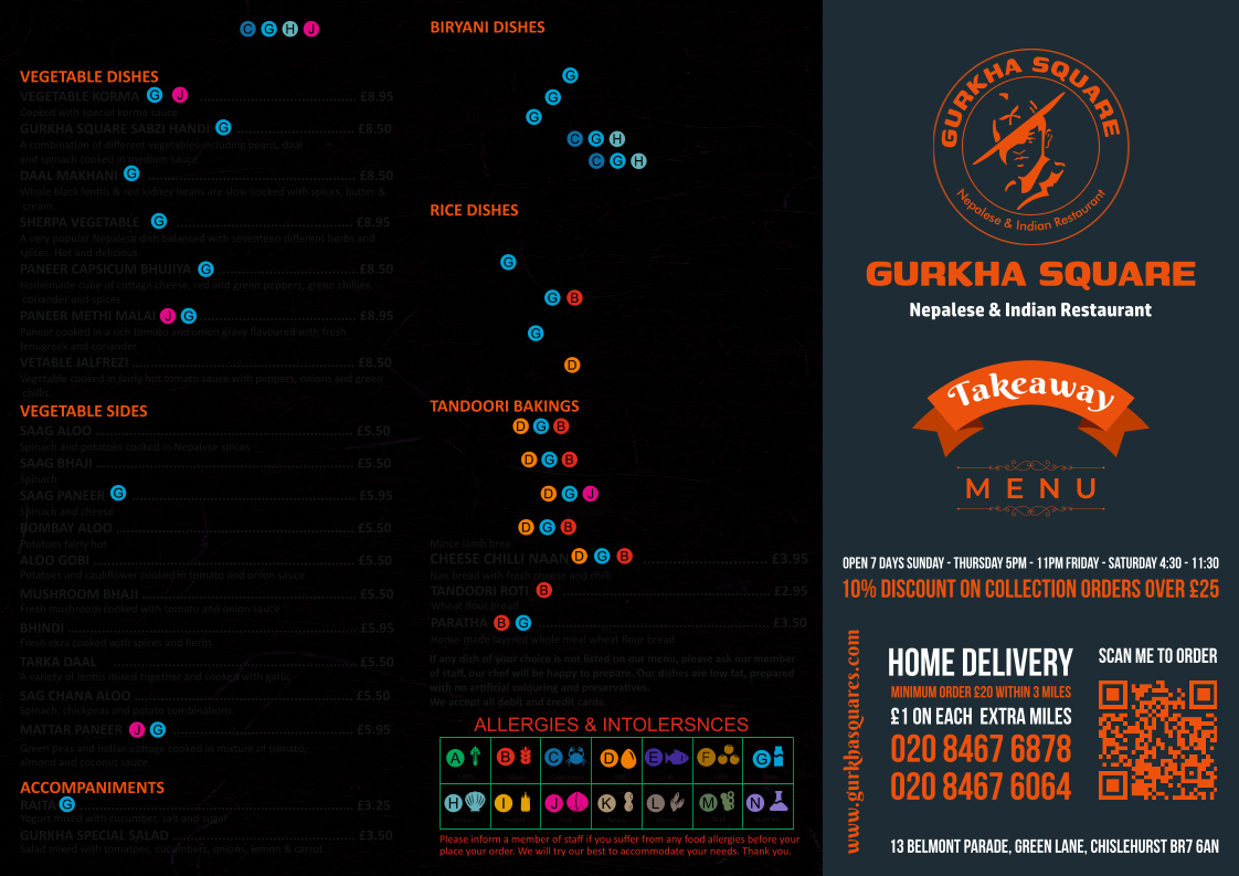 Gurkha Square - Chislehurst Menu