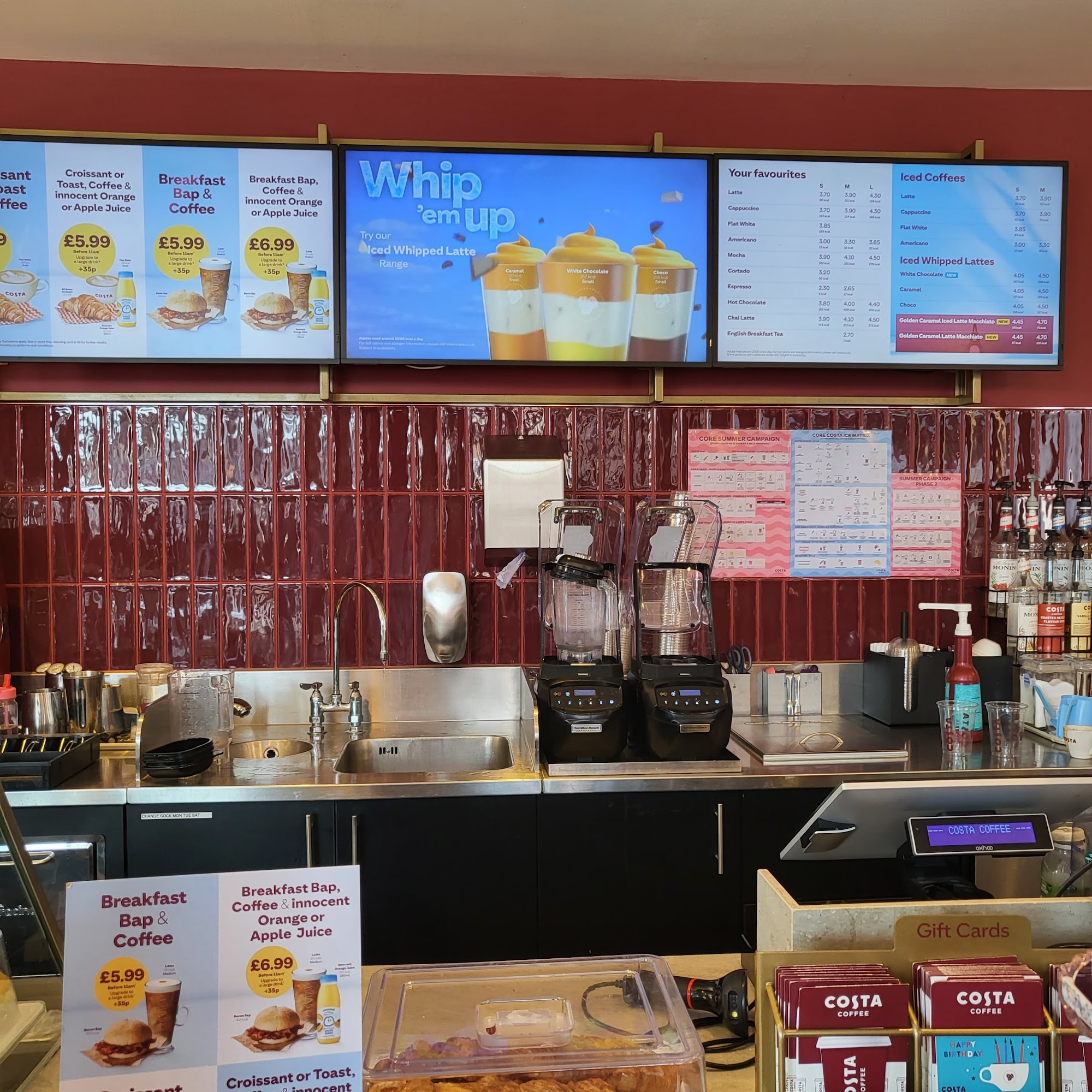 Costa Coffee Menu