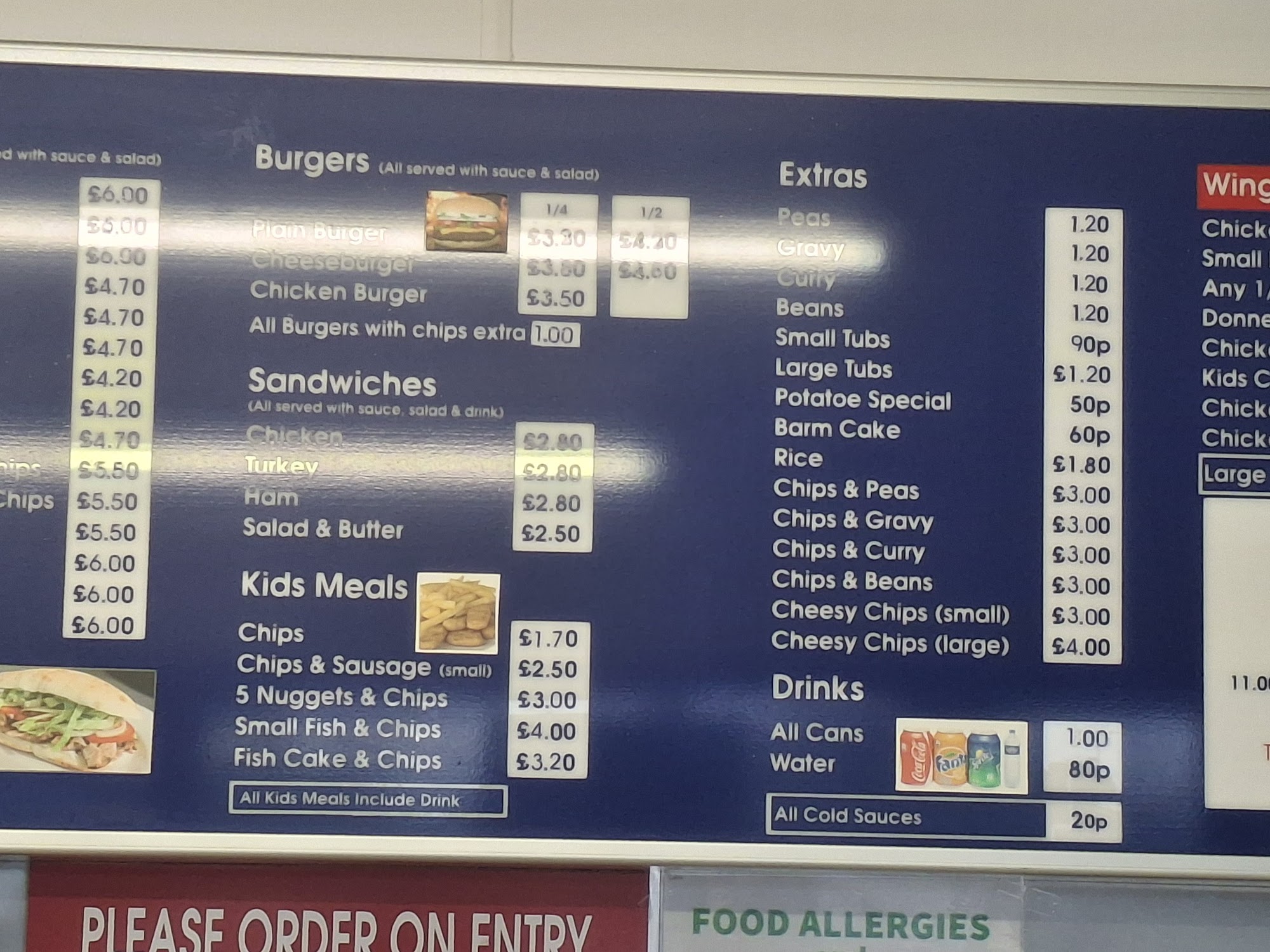 Wingates Chippy Menu