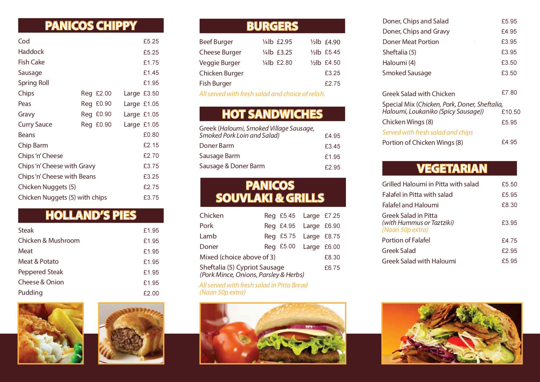 Panicos Menu
