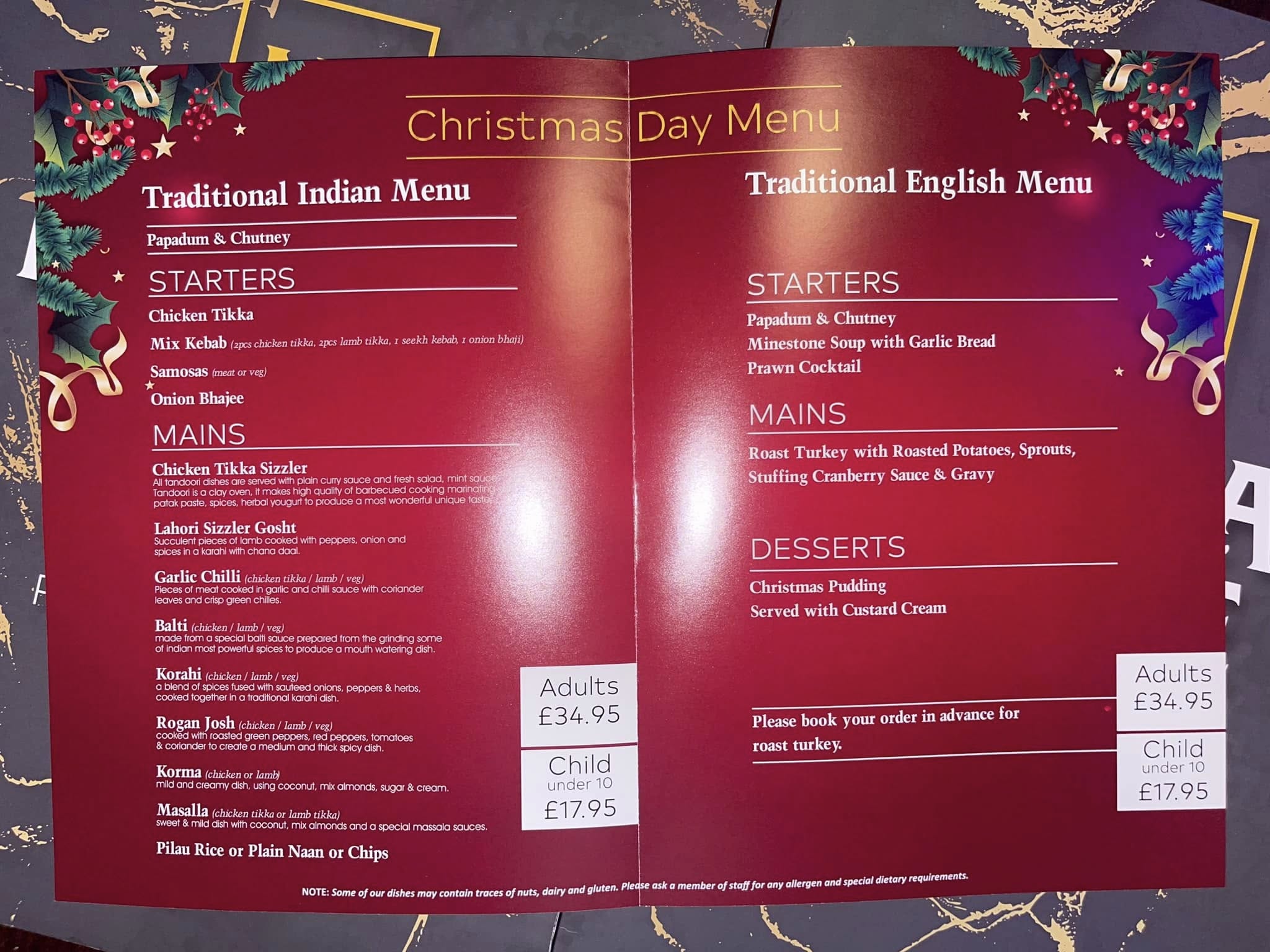 Madras spice Bredbury Menu