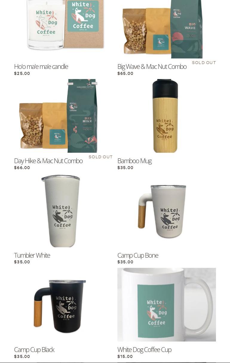 White Dog Coffee Menu