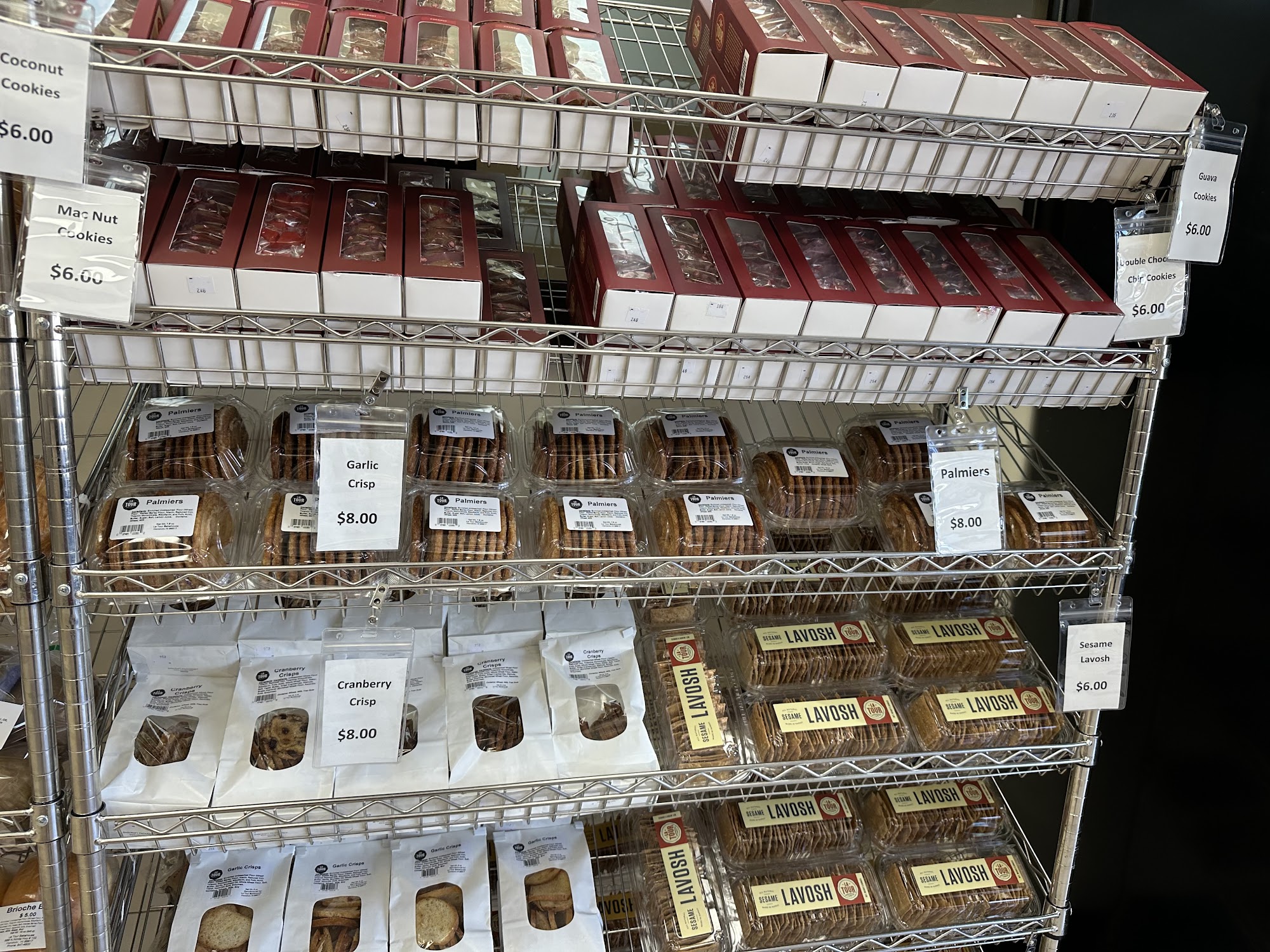 La Tour Bakehouse Retail Shop Menu