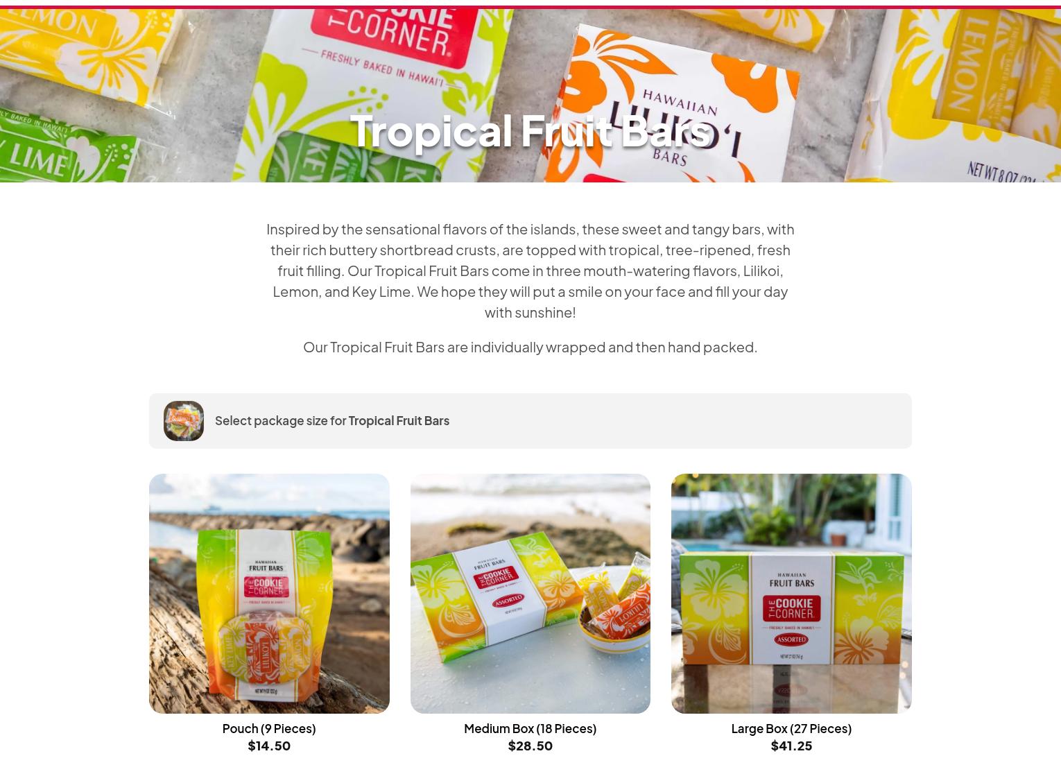 The Cookie Corner Menu