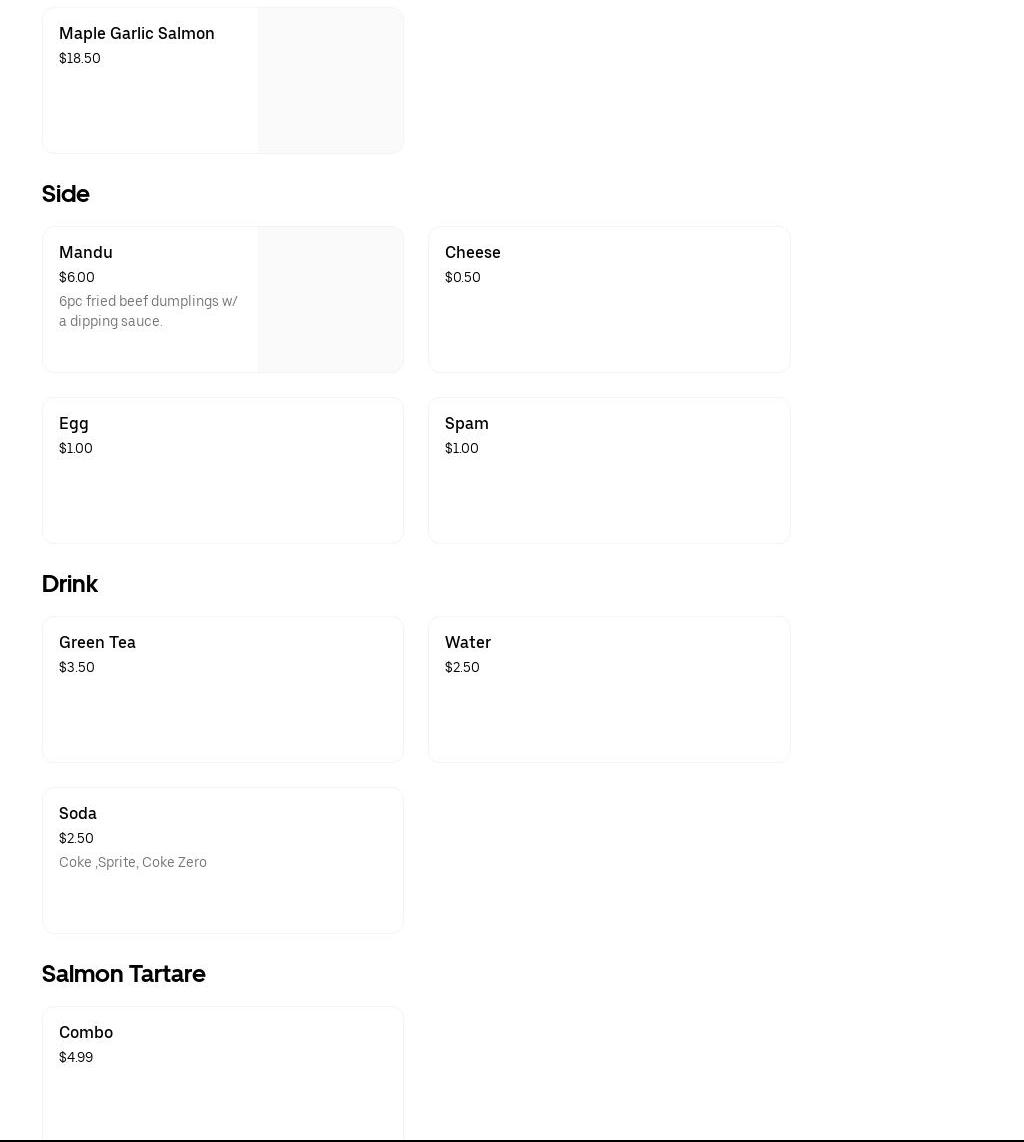 Rice burger and cafe Menu