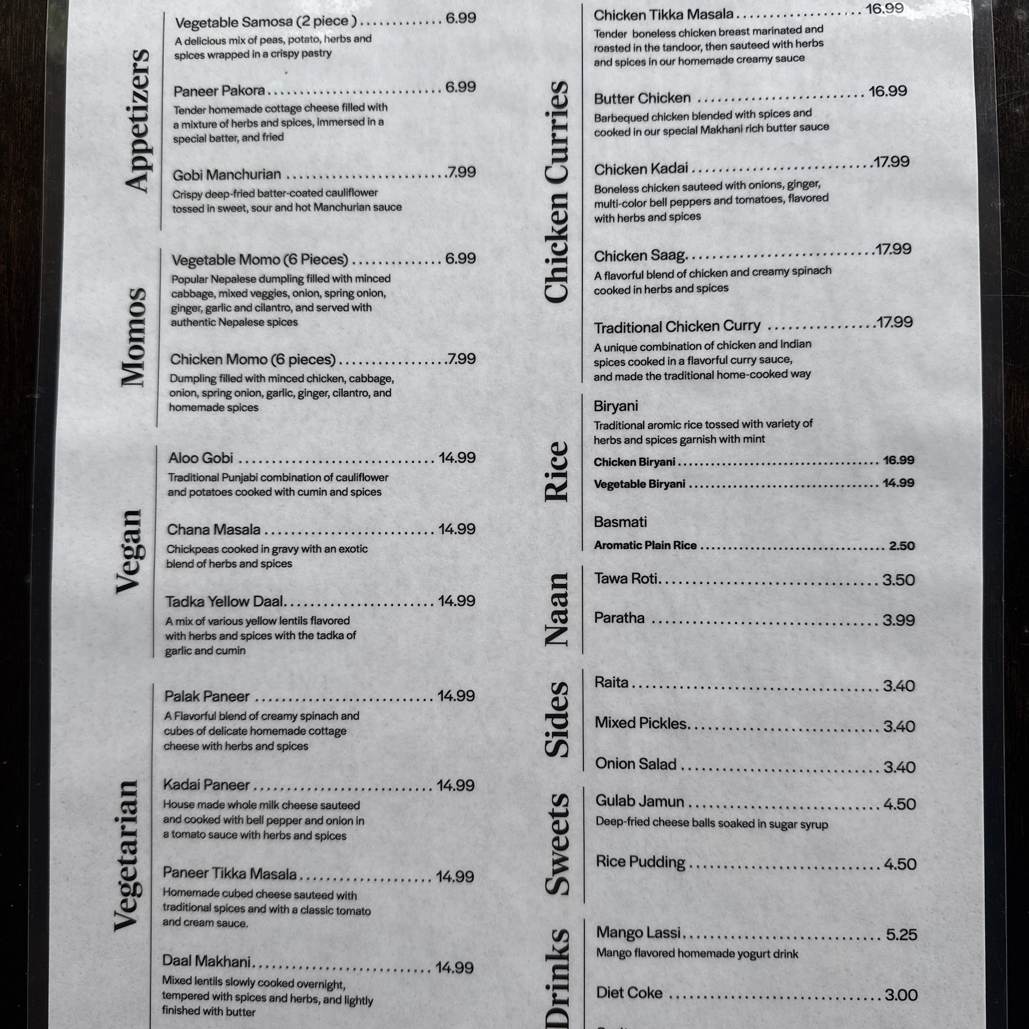 Cafe Tadka Menu