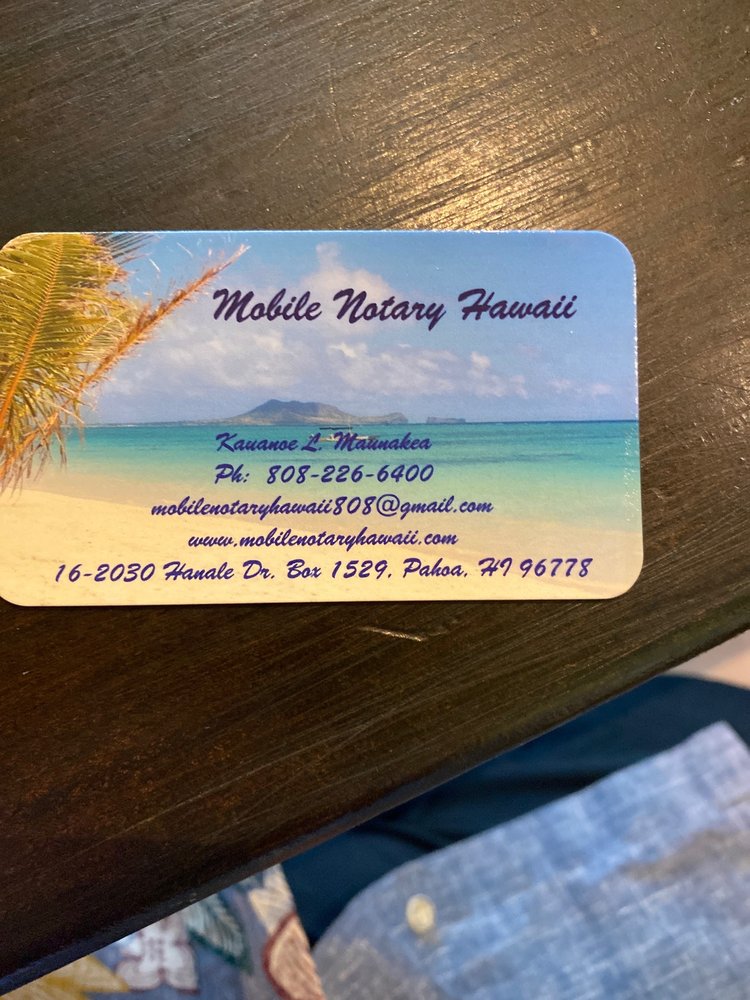 Mobile Hawaii Notary