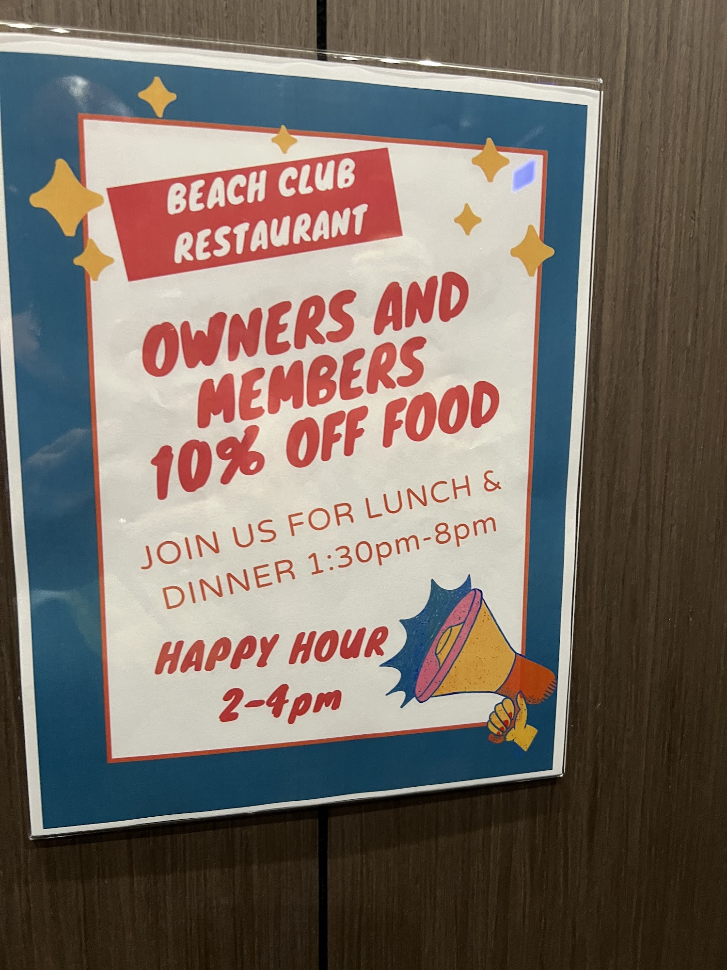 Beach Club Menu