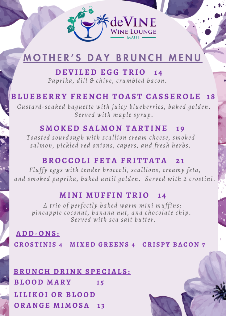 deVine Wine Lounge Menu