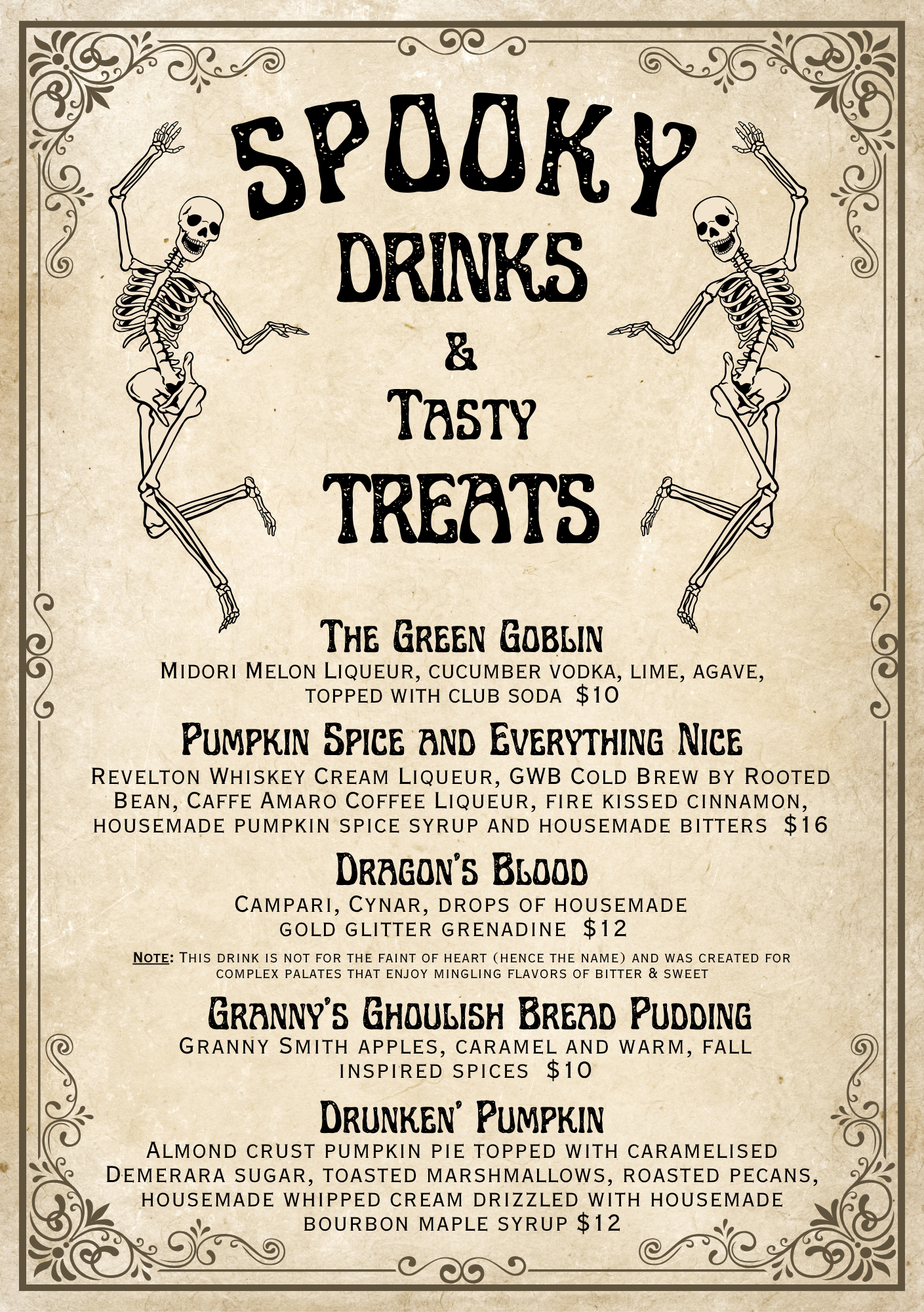 Great White Buffalo Public House Menu