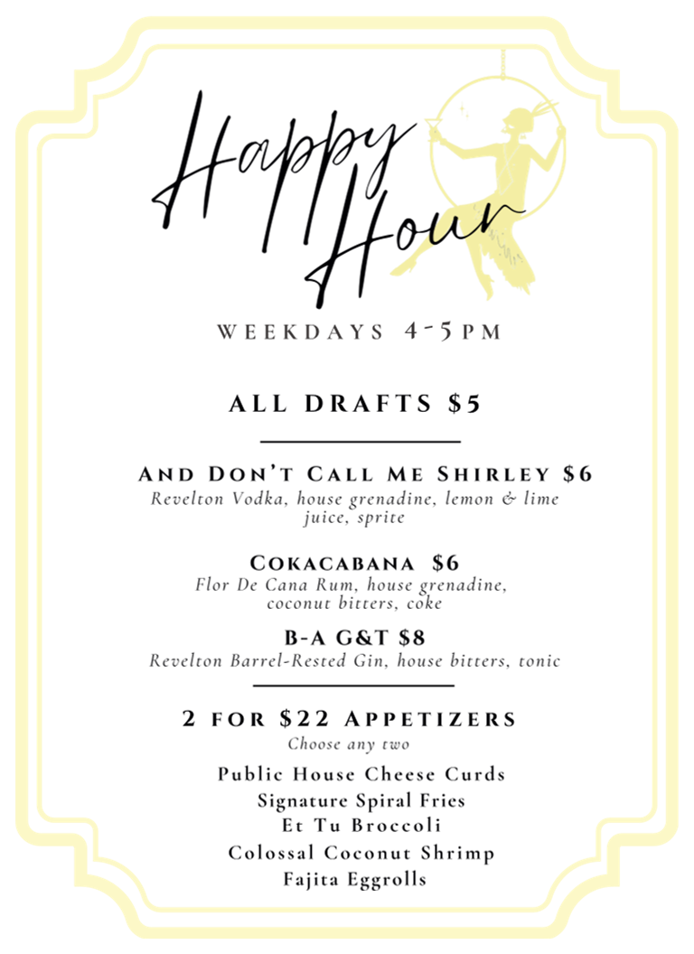 Great White Buffalo Public House Menu