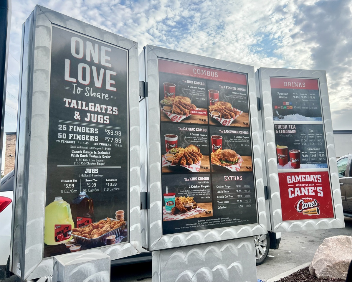 Raising Cane's Chicken Fingers Menu
