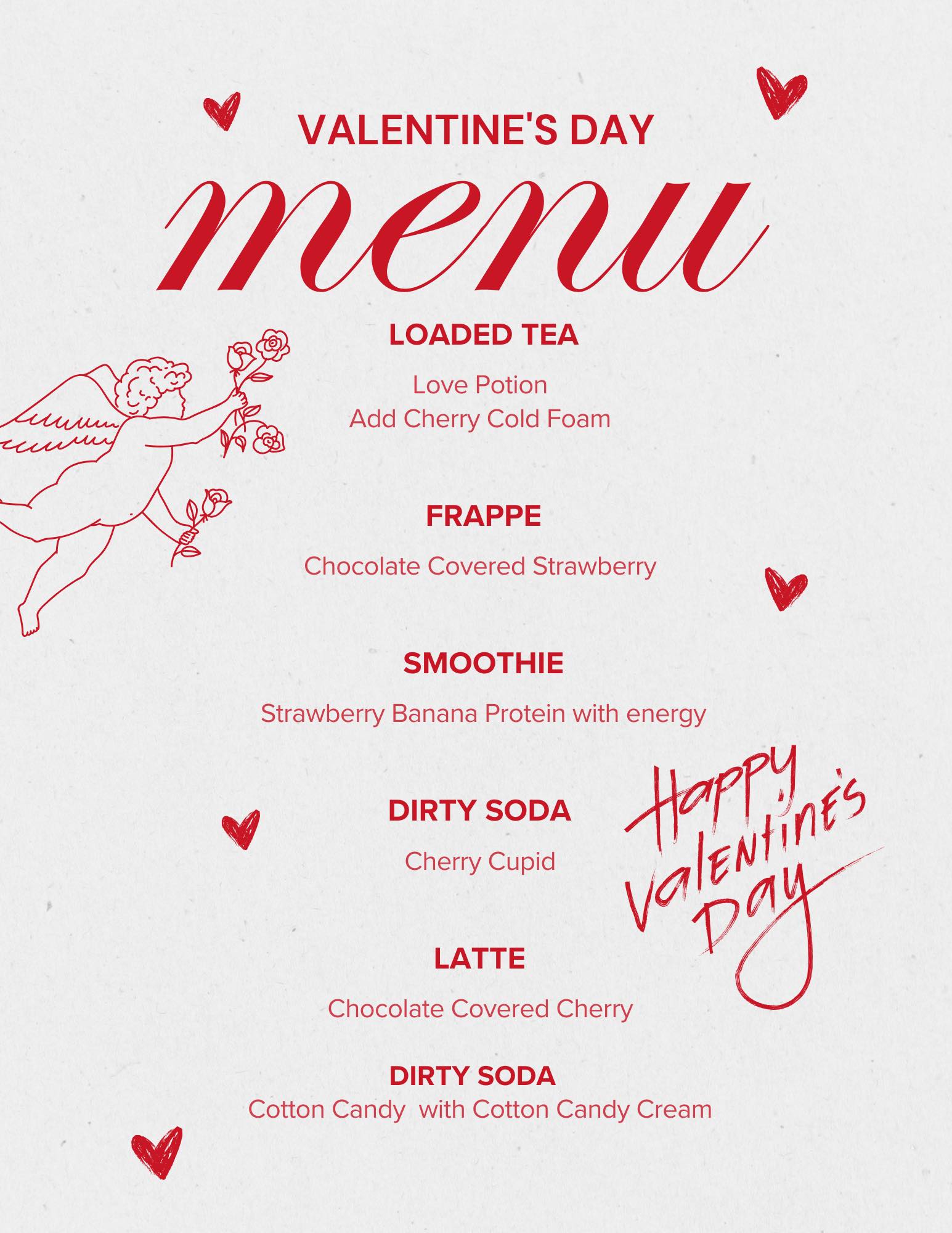 Porter’s Market Menu