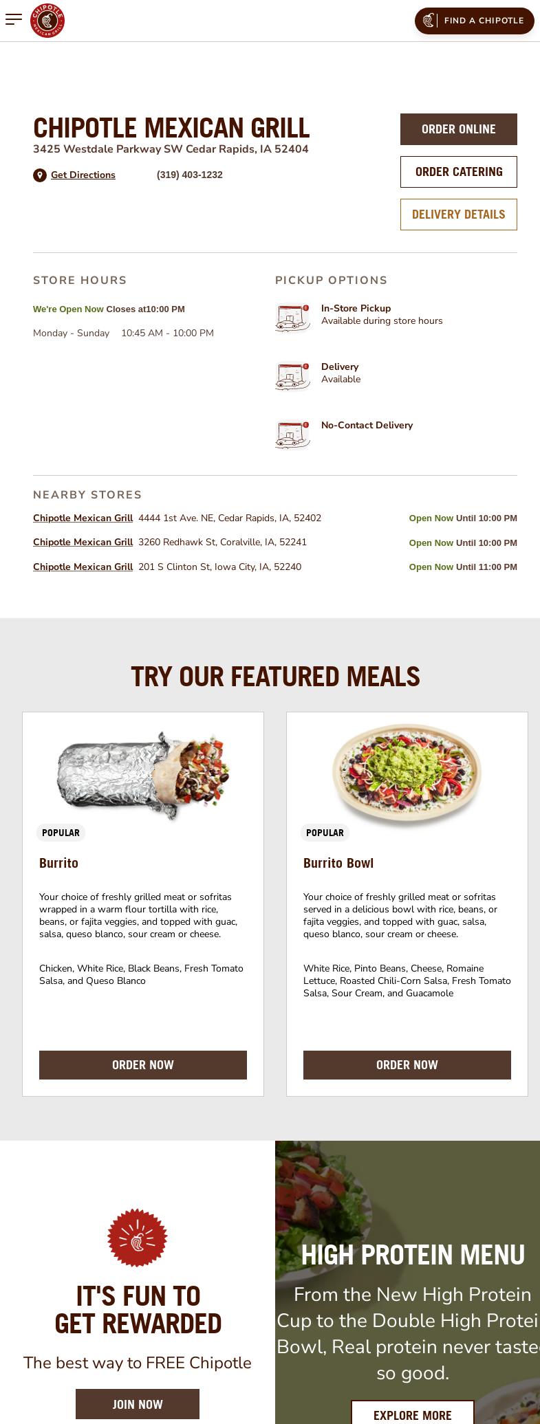 Chipotle Mexican Grill Menu
