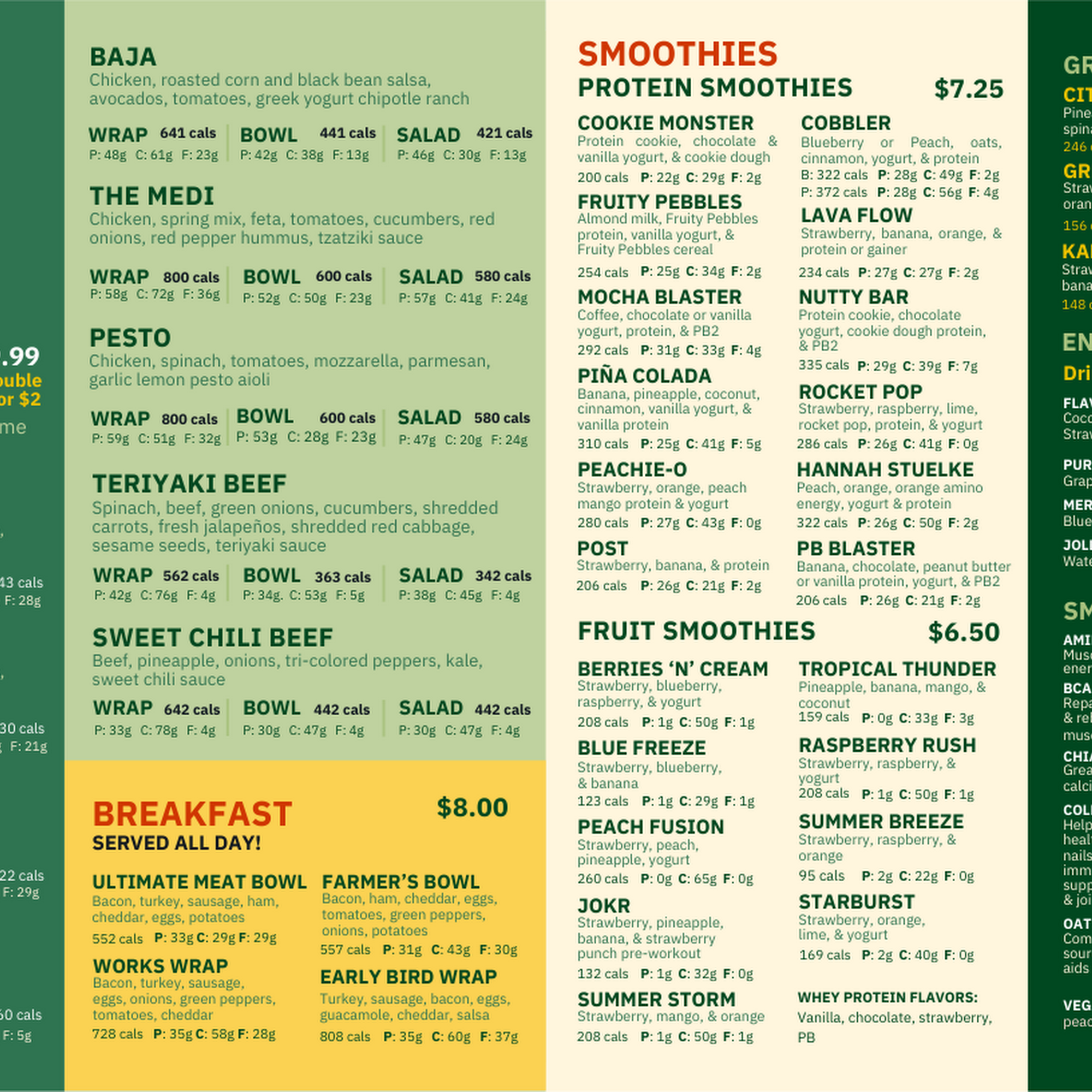 Stack Wellness Cafe Menu