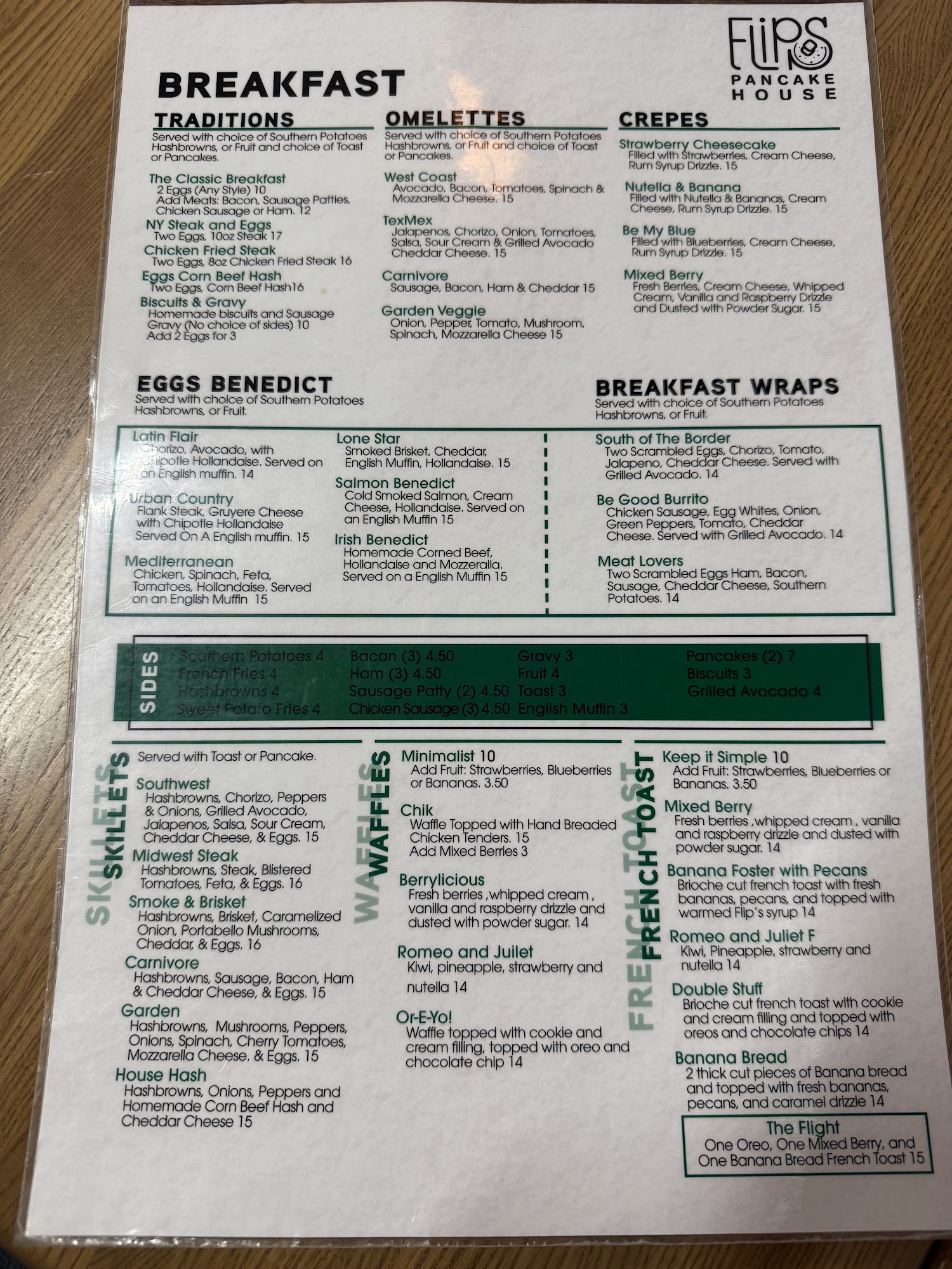 Flip's Pancake House - Utica Ridge Menu