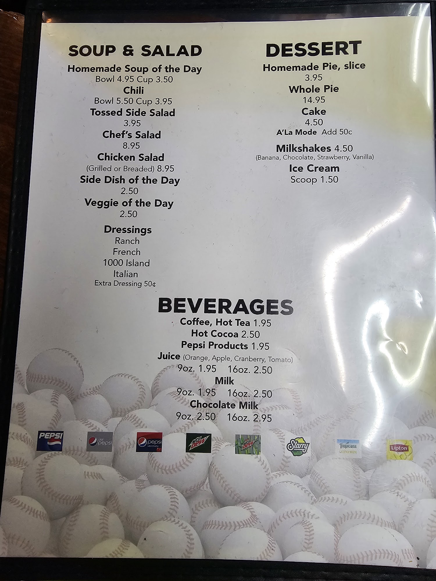 Home Plate Diner Menu