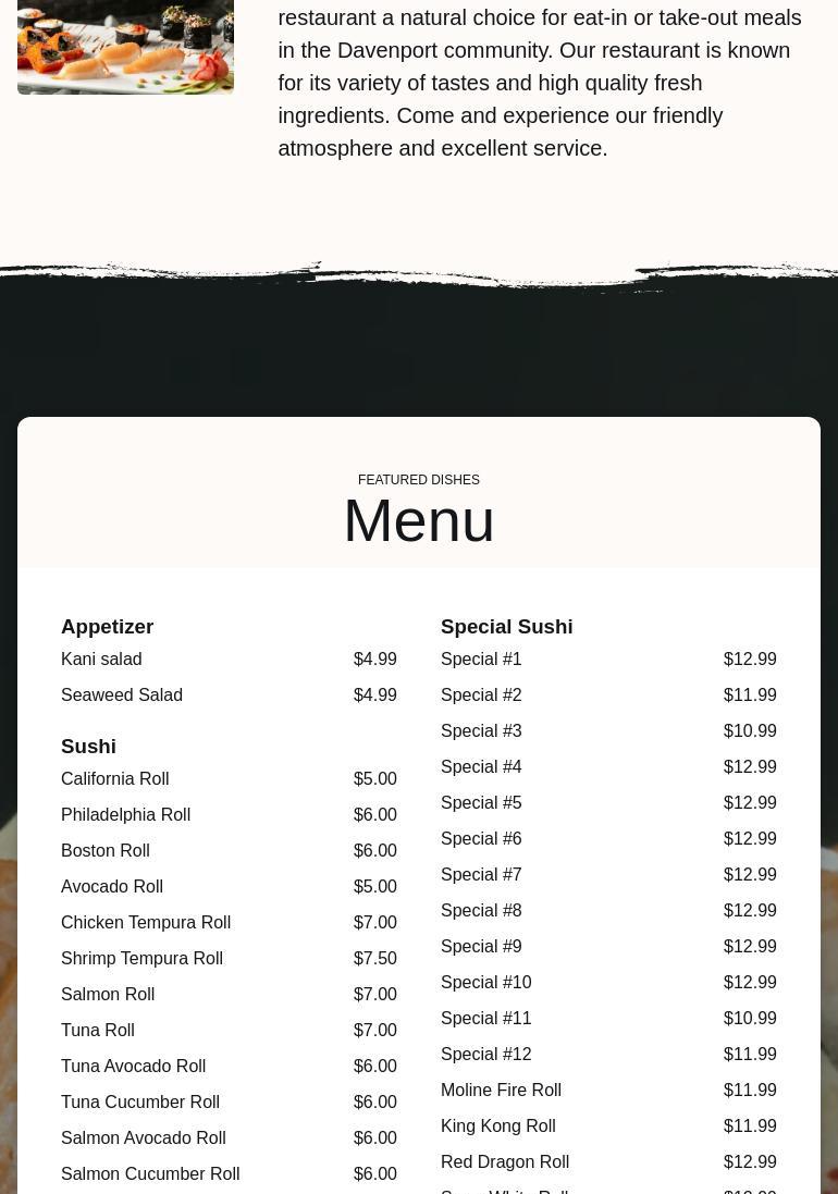 Sushi Way Menu