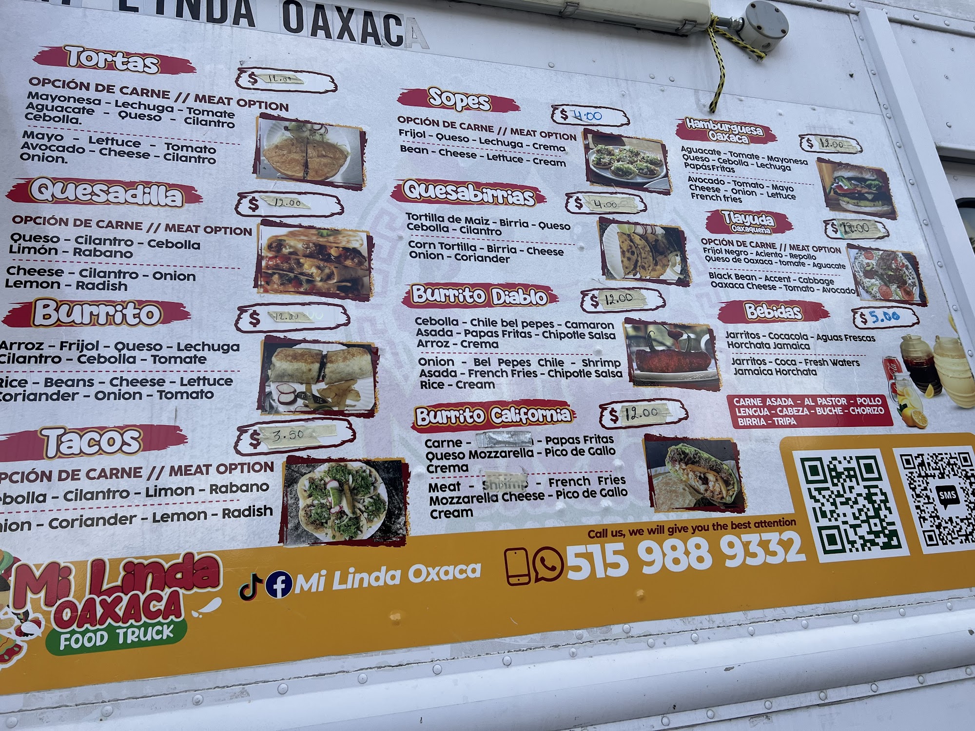 Tacos Talpa Menu