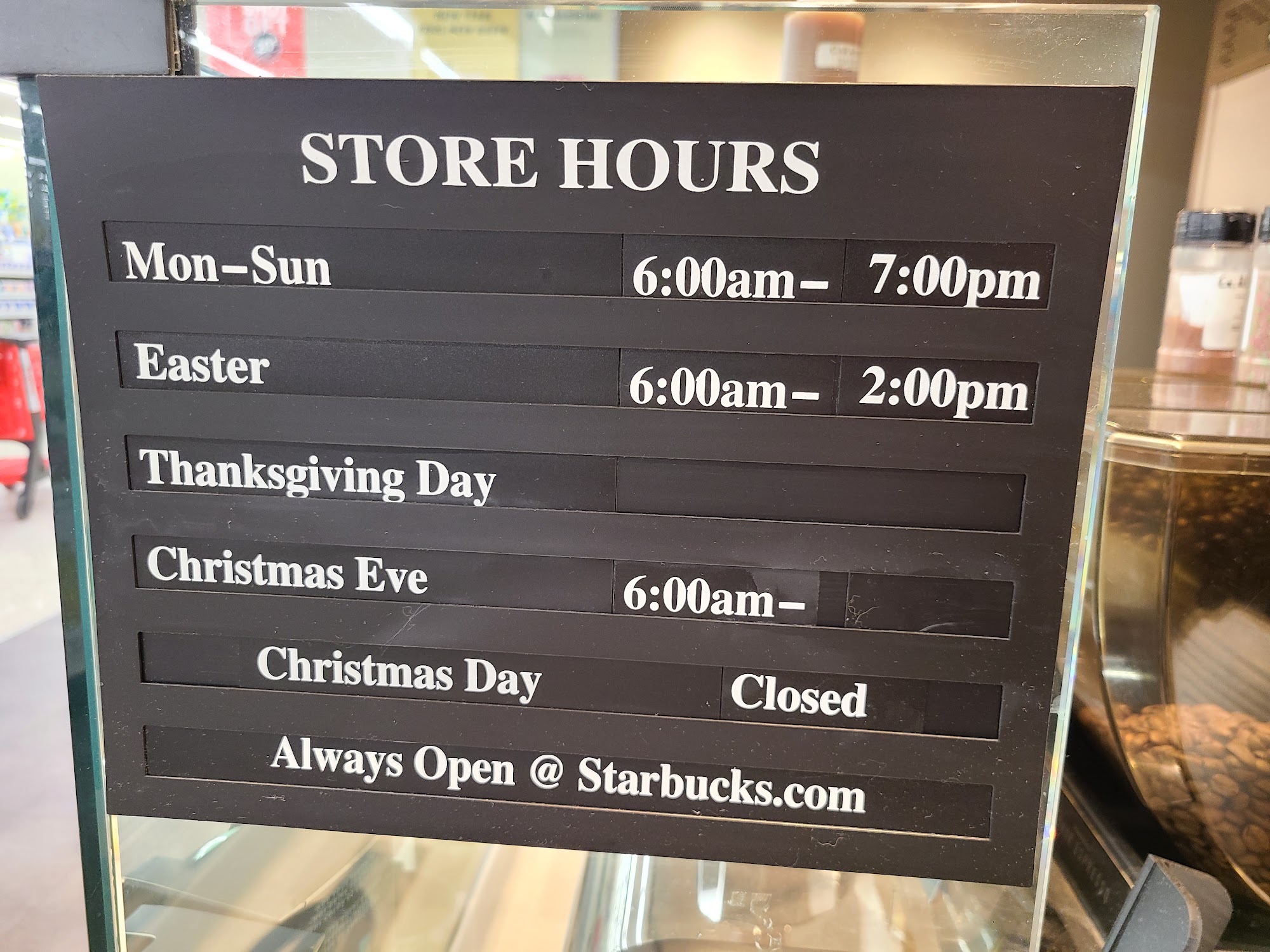 Starbucks Coffee Company Menu