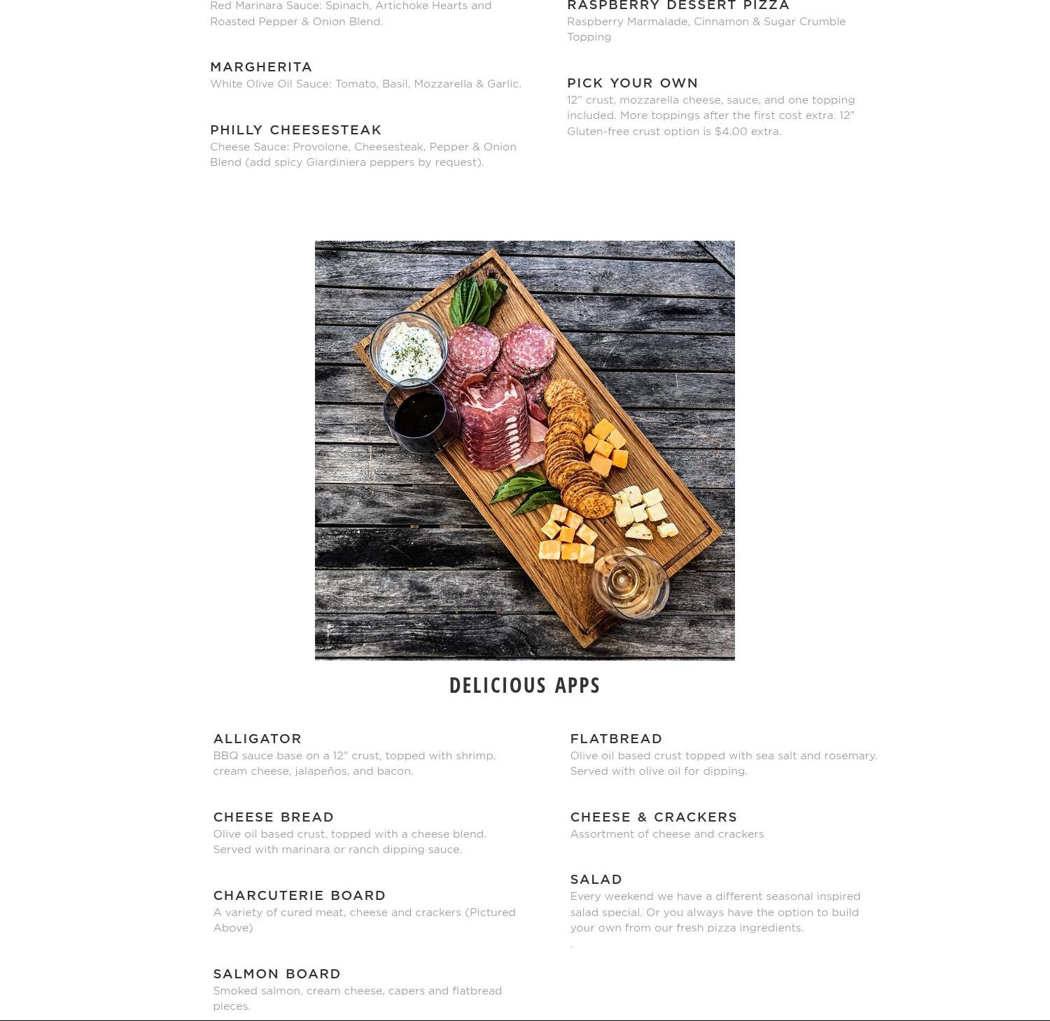 Park Farm Winery Menu