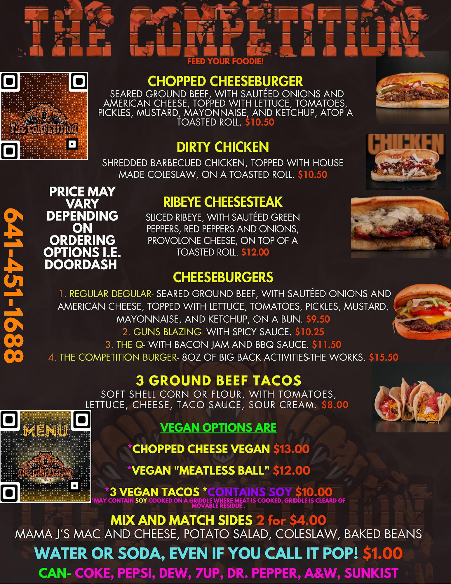 THE COMPETITION Menu
