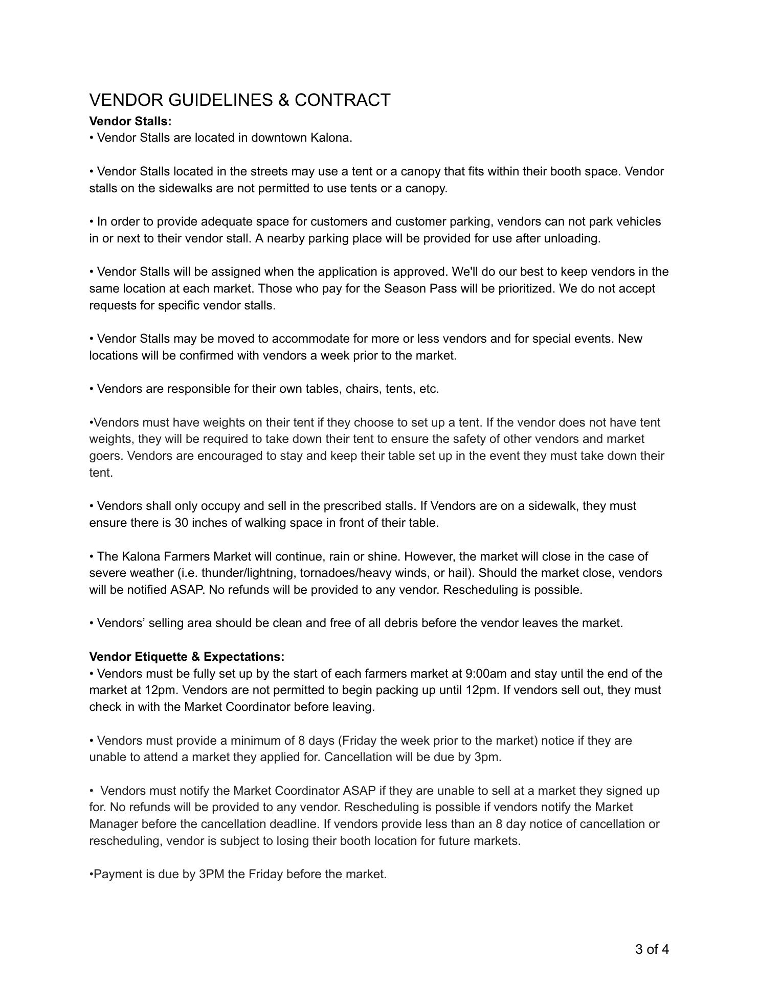 Kalona Farmers Market Menu