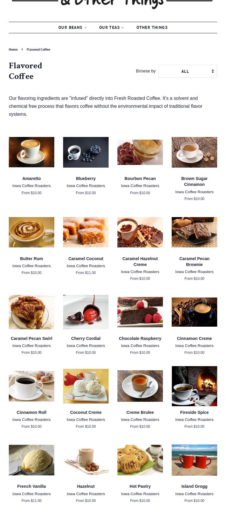 Beans Teas & Other Things Menu