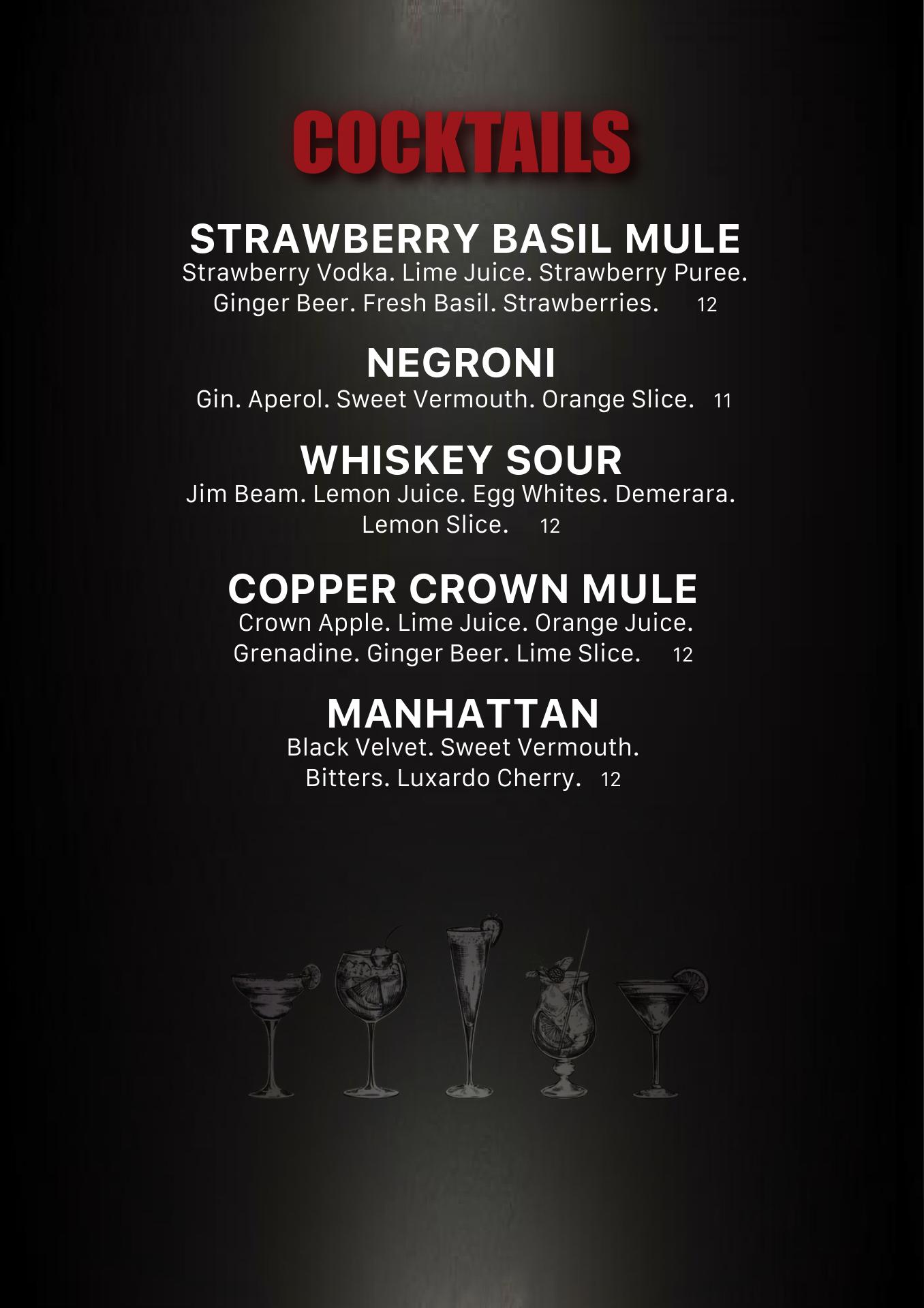 BarTini's, Marion Menu