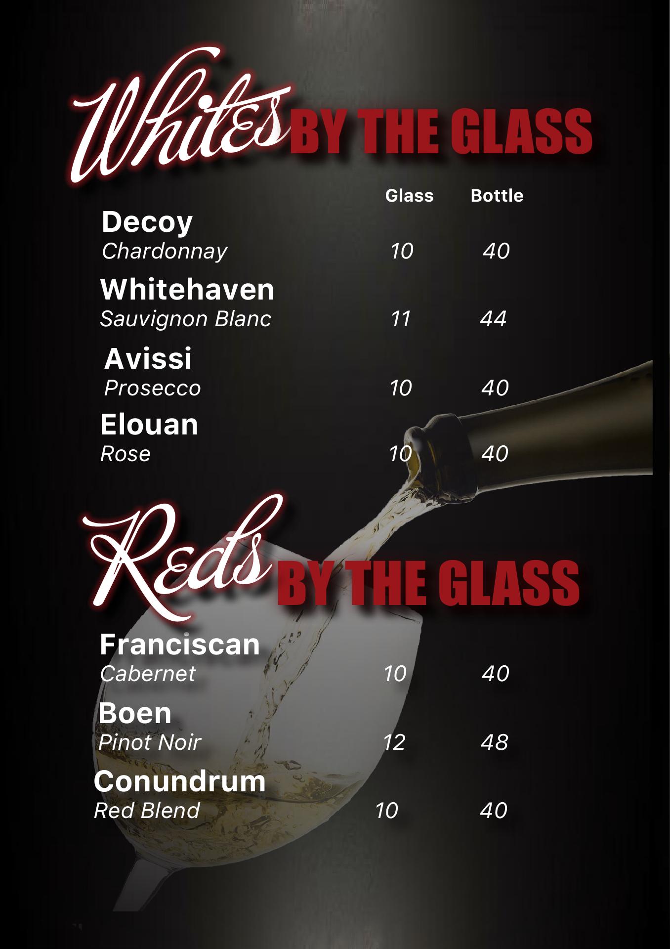 BarTini's, Marion Menu